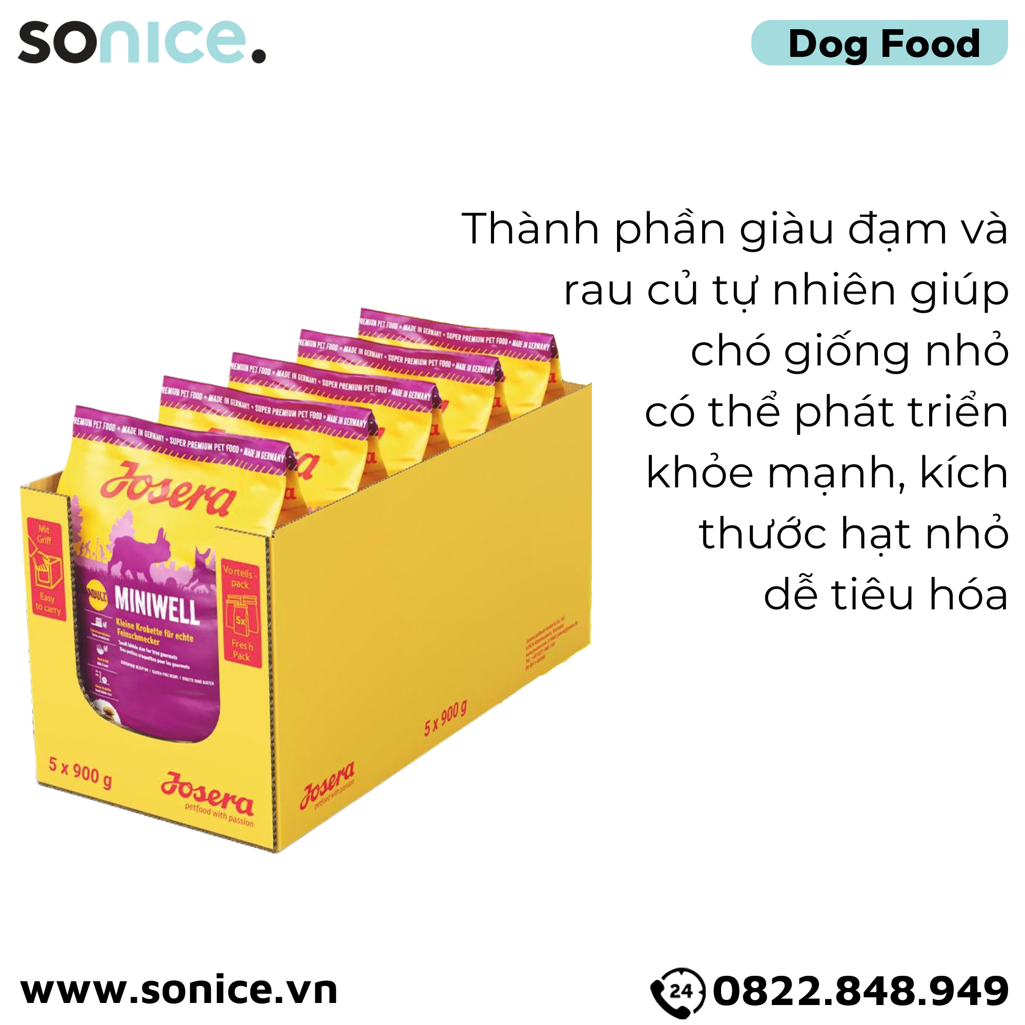 Thức ăn chó Josera Mini Well Adult 4.5kg - chó lớn giống nhỏ nhập Germany SONICE.
