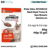  Pate mèo JOYNECO vị Cá Ngừ & Cá Tráp 60g - hộp 12 gói SONICE. 