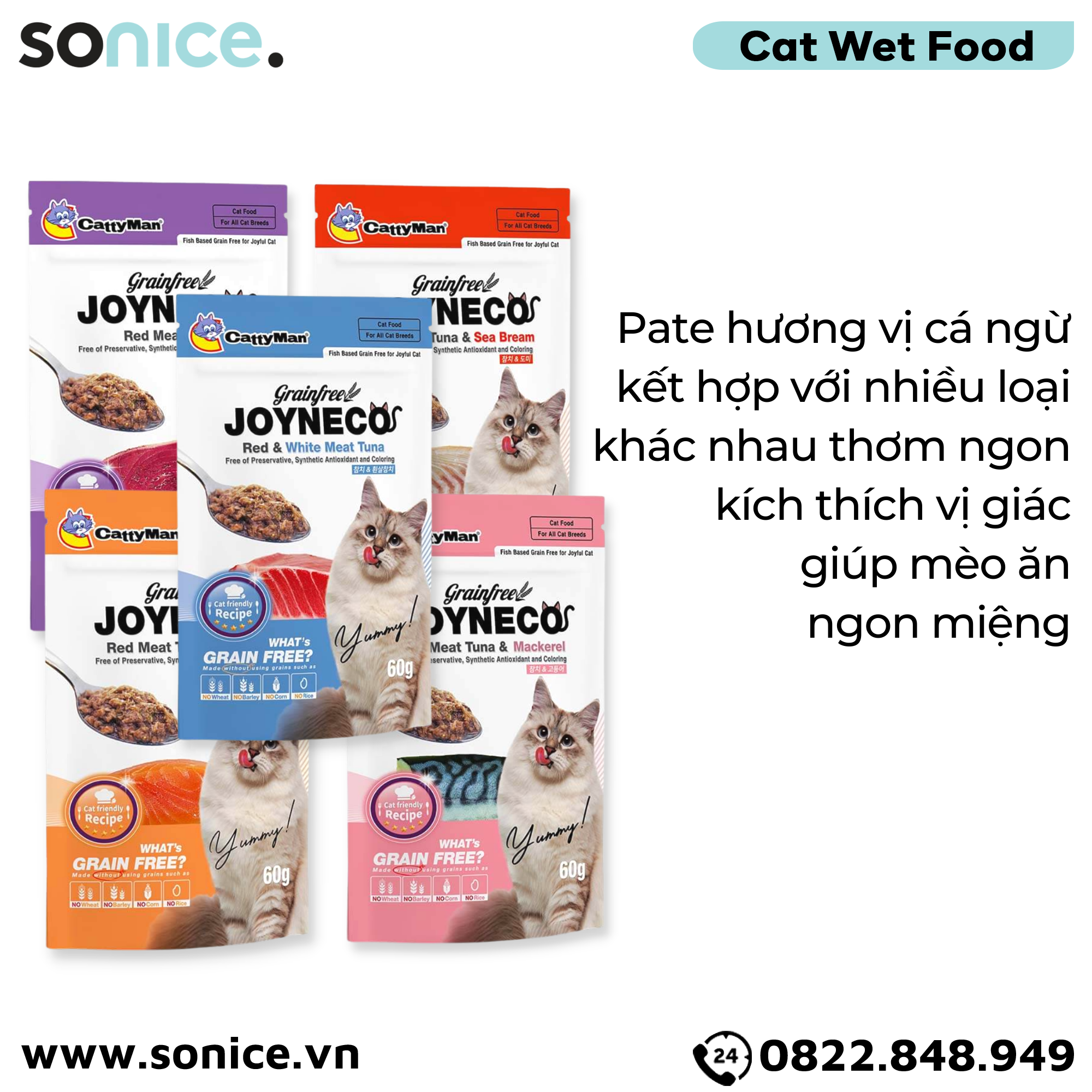  Combo Pate mèo JOYNECO Tuna 60g - 48 gói SONICE. 