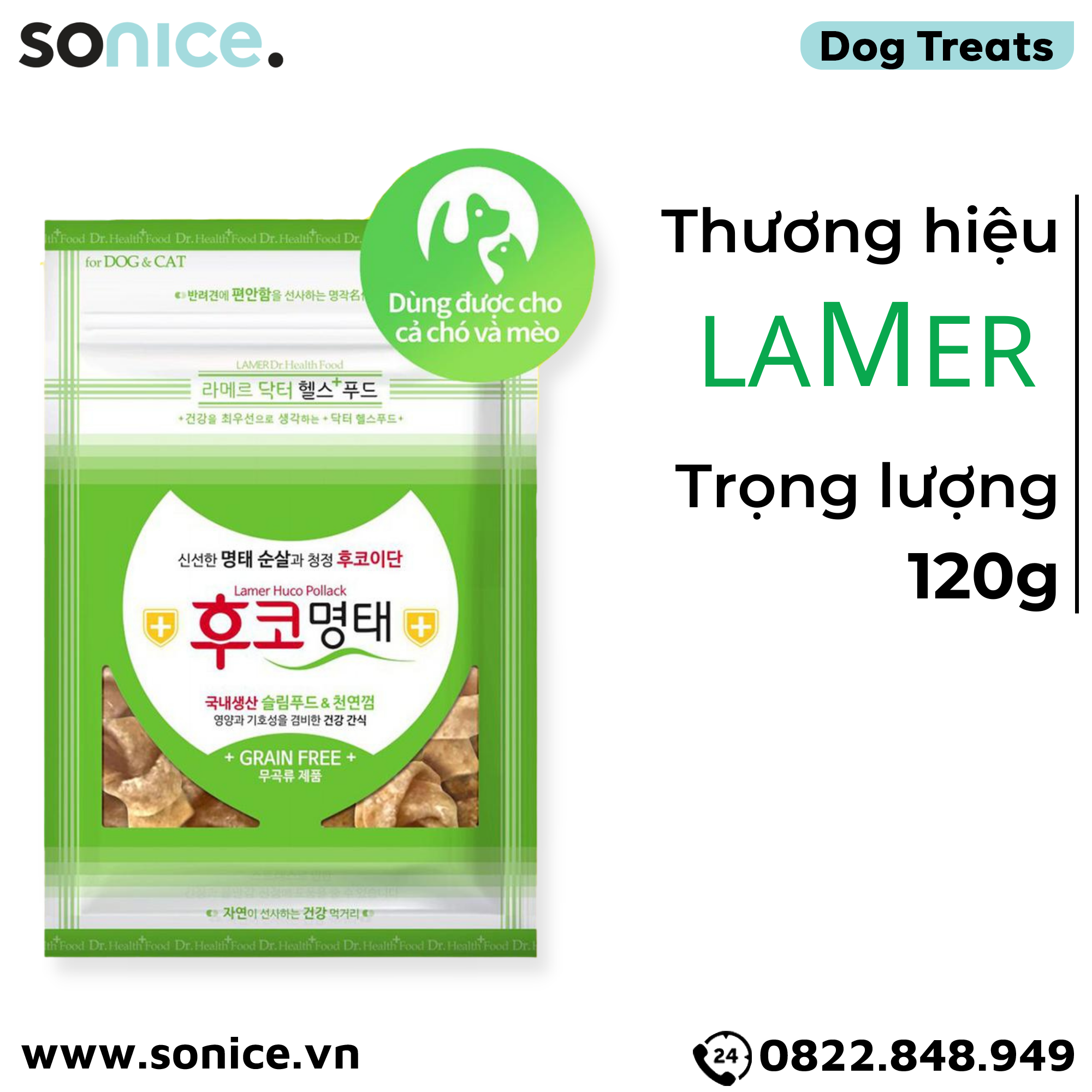  Xương gặm LAMER Fuco Pollack 120g - Cá minh thái SONICE. 