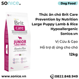  Thức ăn chó Brit Care Prevention by Nutrition Large Puppy Lamb & Rice Hypoallergenic 12kg - Hỗ trợ dị ứng, vị Cừu và Gạo SONICE. 