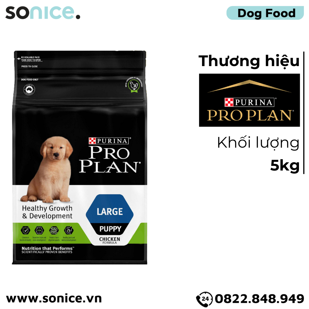 Thức ăn chó Purina PRO PLAN Large Puppy Chicken 5kg - chó con giống lớn vị gà SONICE.