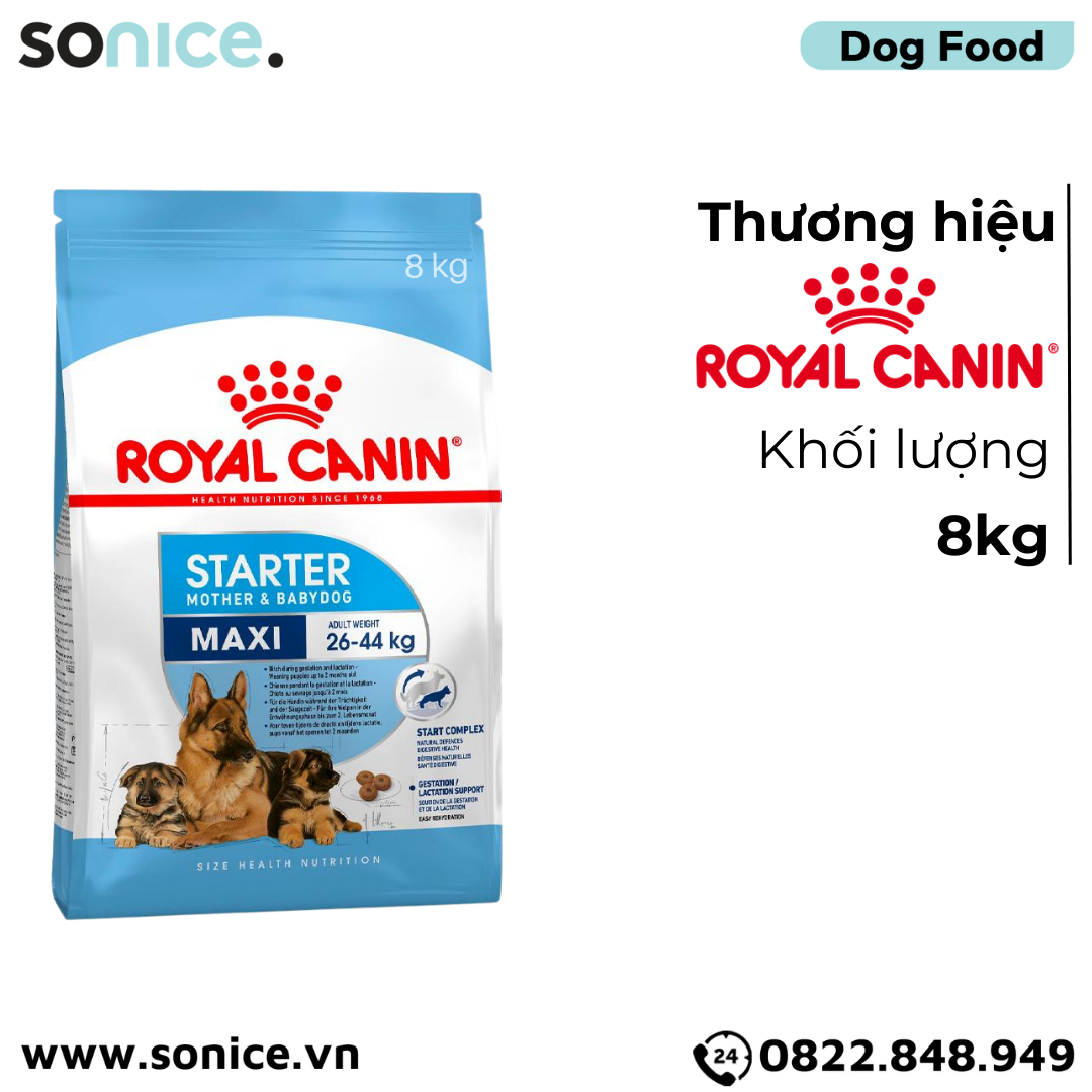 Thức ăn chó Royal Canin Maxi Starter Mother & BabyDog 8kg - Chó mẹ mang thai & chó con < 2 tháng SONICE.