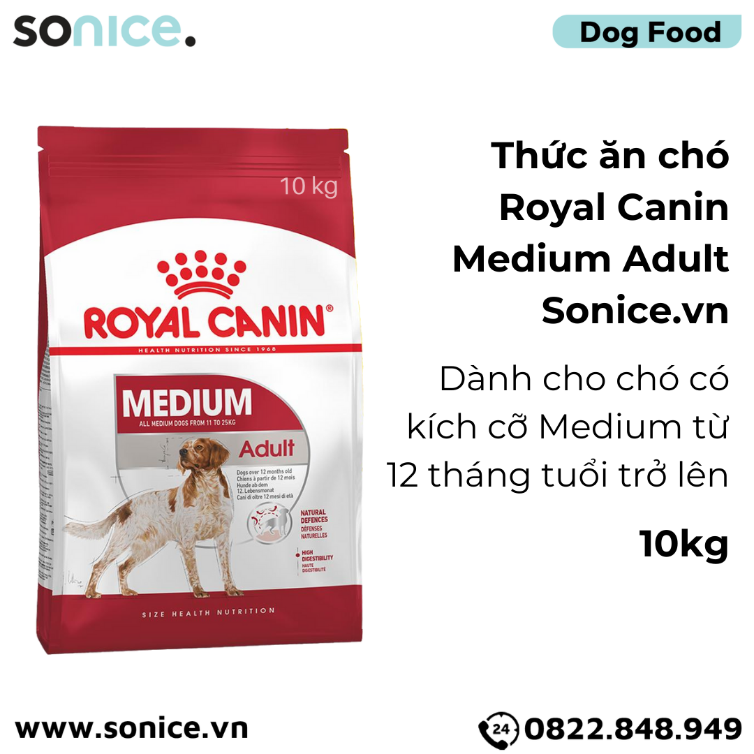 Thức ăn chó Royal Canin MEDIUM ADULT 10kg SONICE.