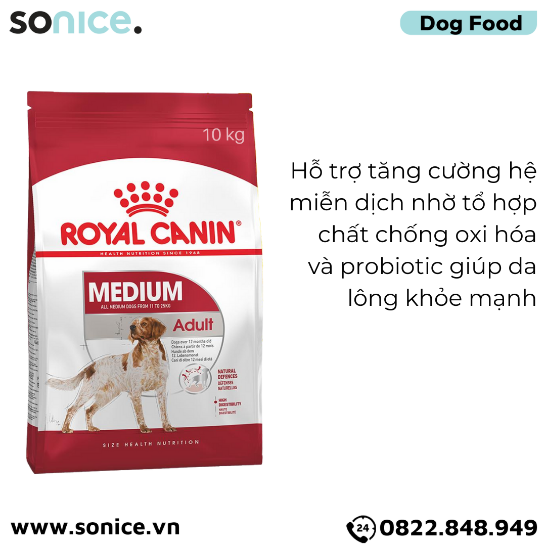 Thức ăn chó Royal Canin MEDIUM ADULT 10kg SONICE.