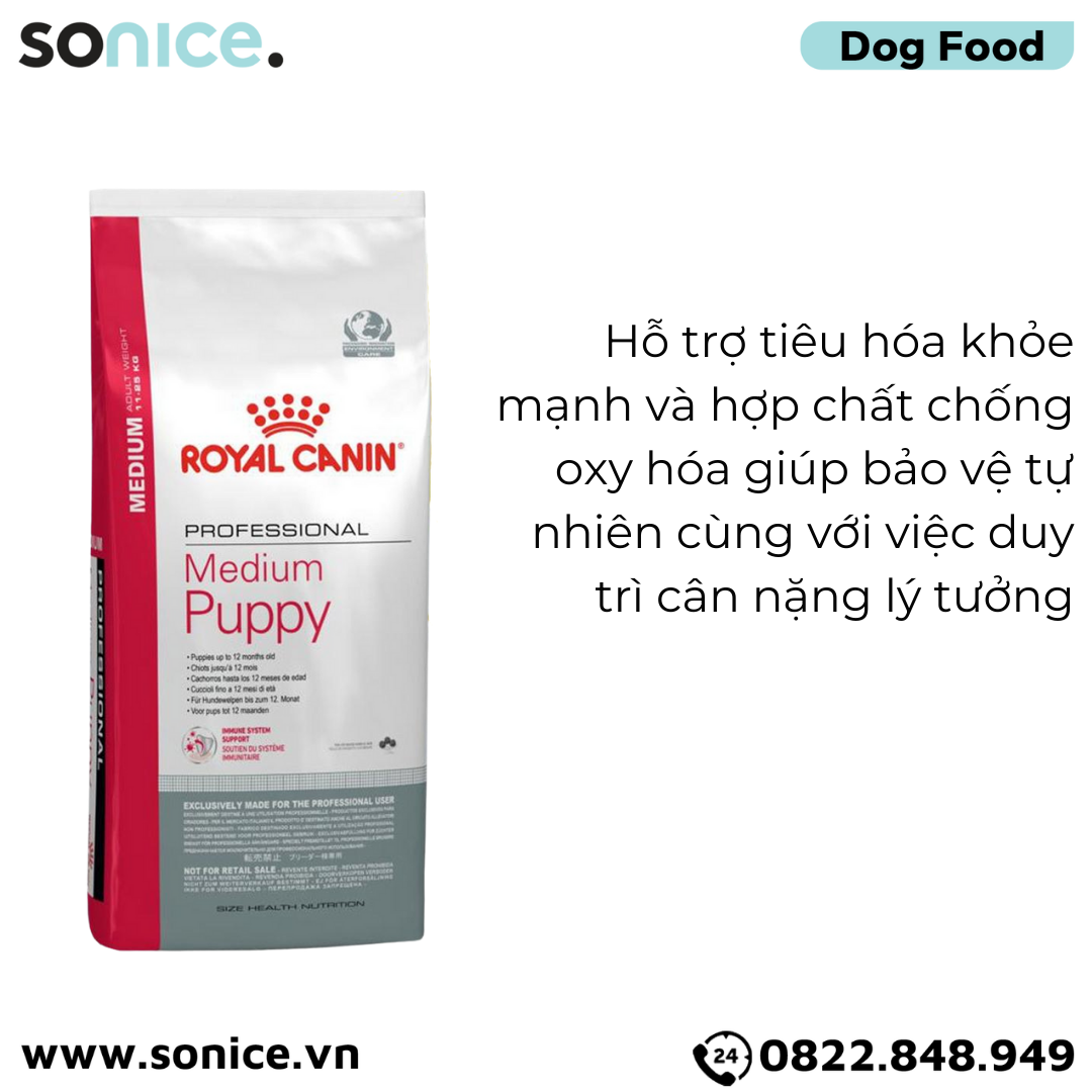Thức ăn Chó Royal Canin MEDIUM PUPPY 16kg SONICE.