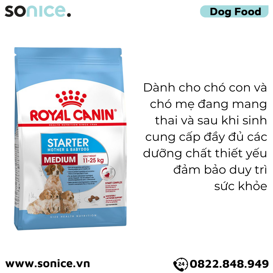 Thức ăn chó Royal Canin Medium Starter Mother & BabyDog 8kg - Chó mẹ mang thai & chó con < 2 tháng SONICE.