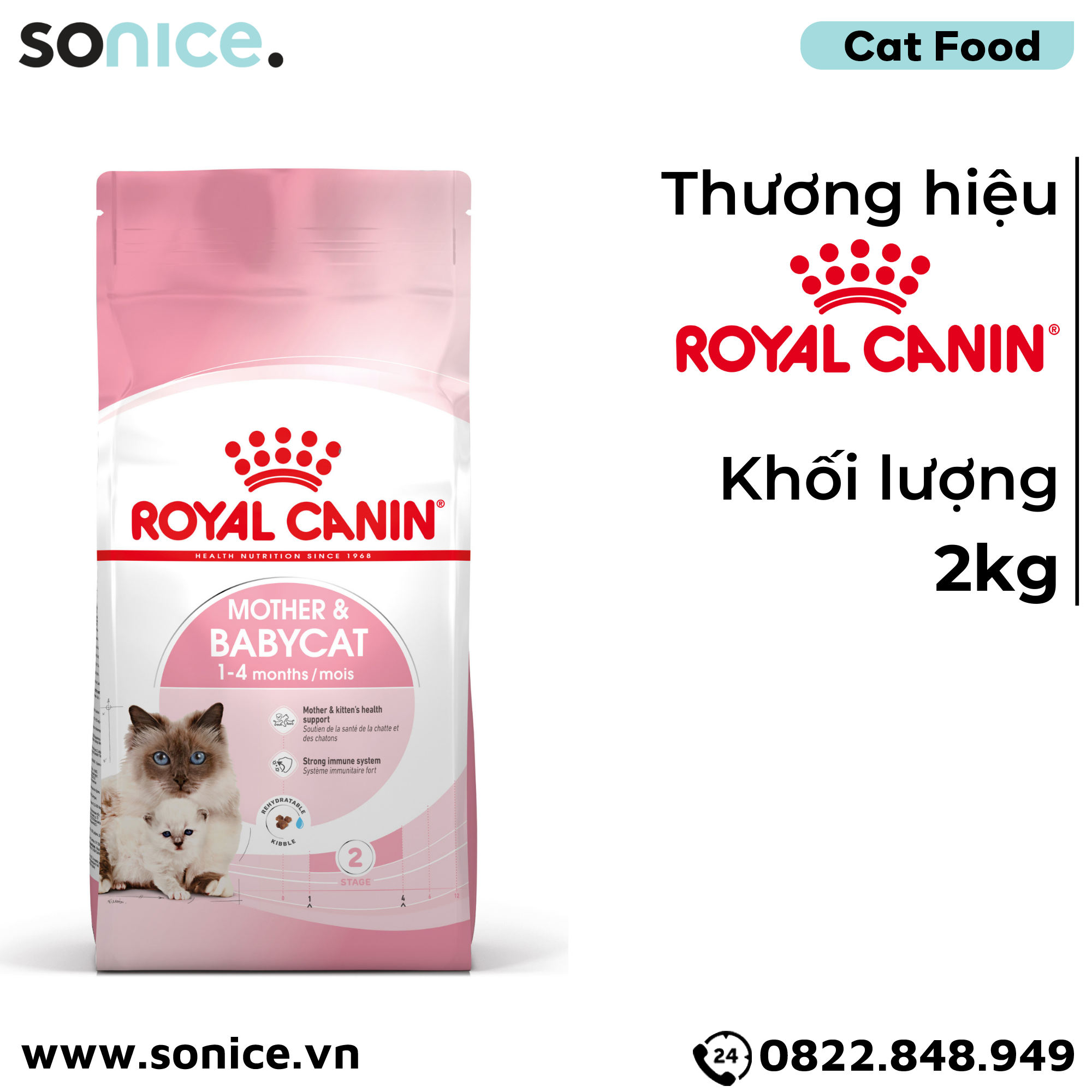  Thức ăn mèo Royal Canin MOTHER & BabyCat 2kg SONICE. 