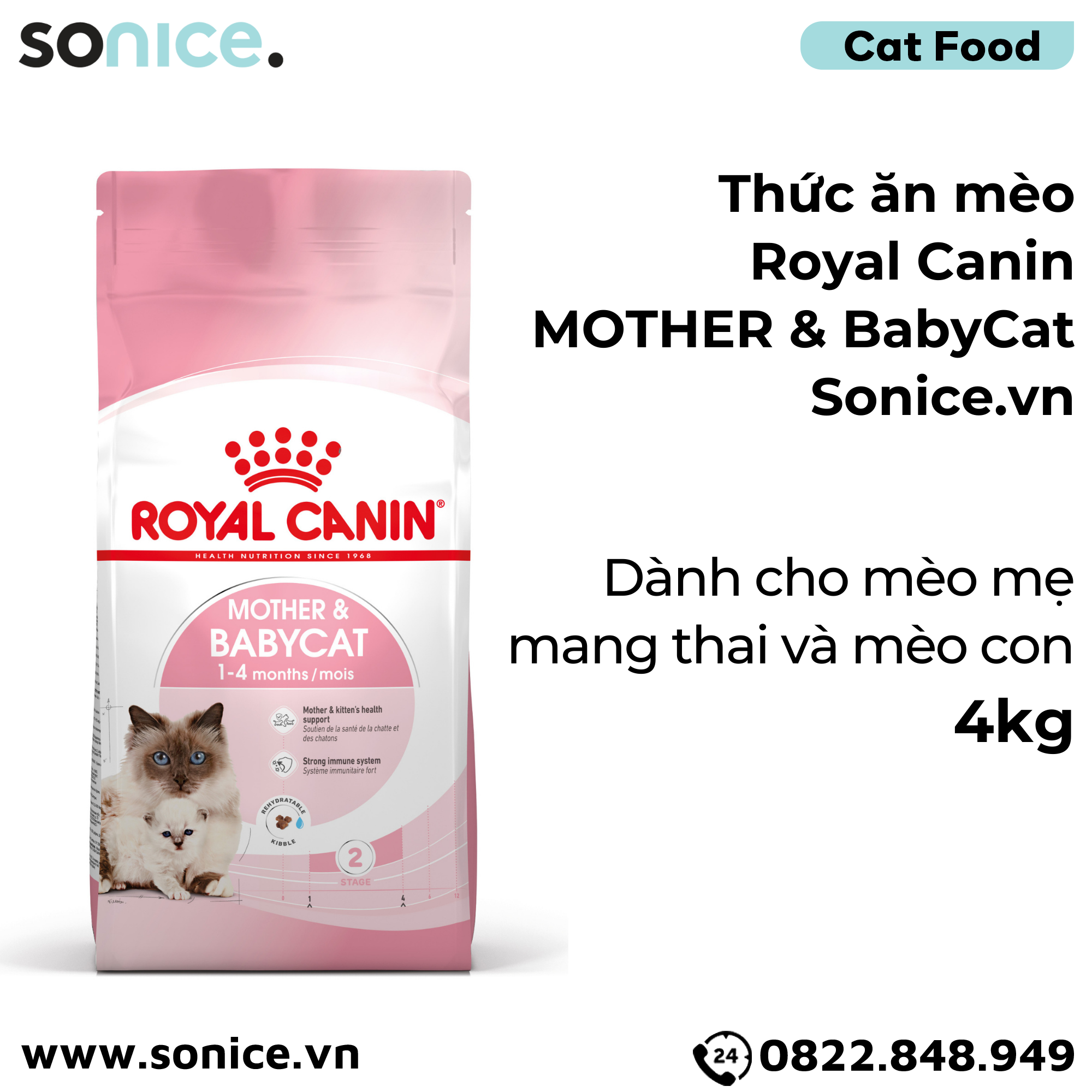 Thức ăn mèo Royal Canin MOTHER & BabyCat 4kg SONICE.