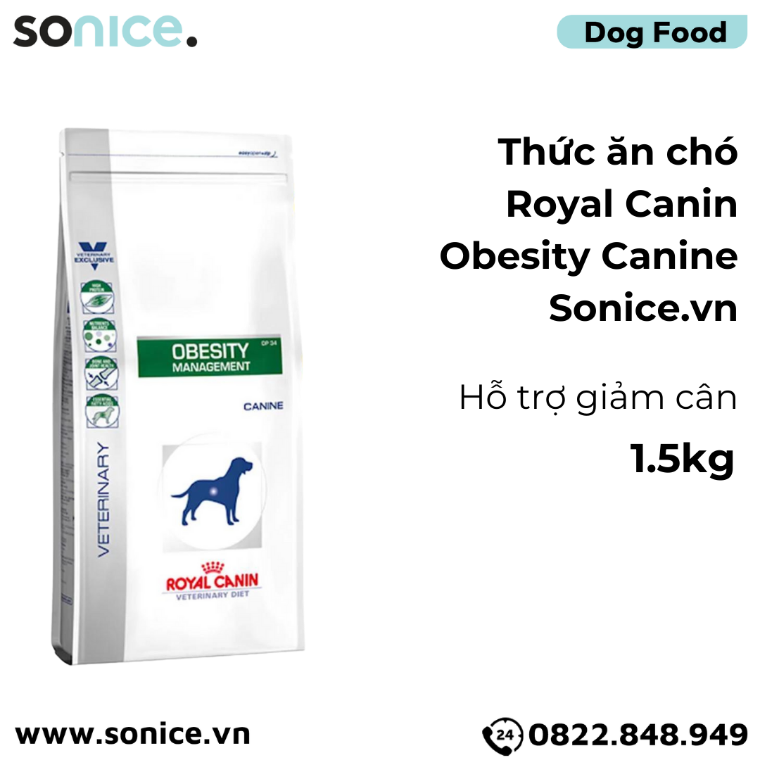 Thức ăn chó Royal Canin Obesity Canine 1.5kg - Hỗ trợ giảm cân SONICE.
