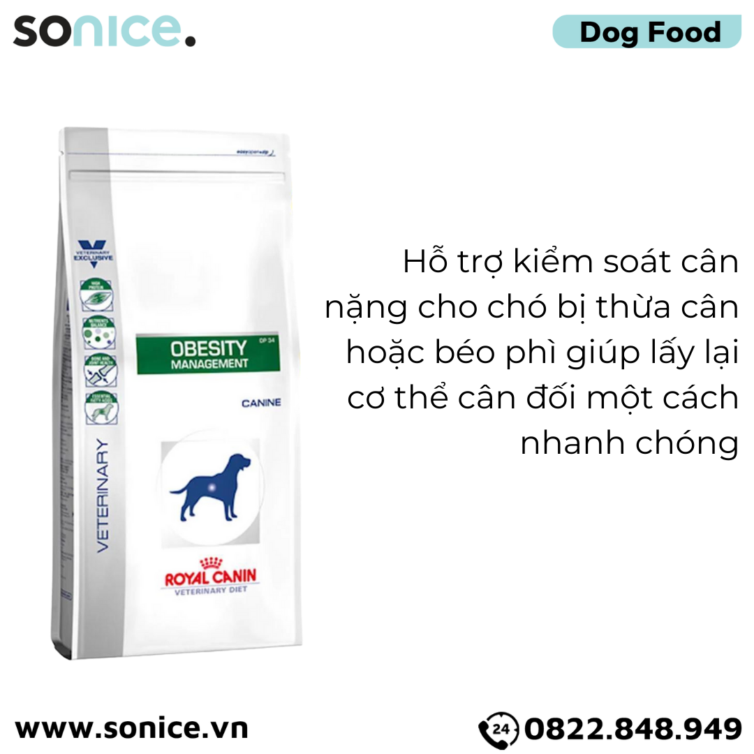 Thức ăn chó Royal Canin Obesity Canine 1.5kg - Hỗ trợ giảm cân SONICE.