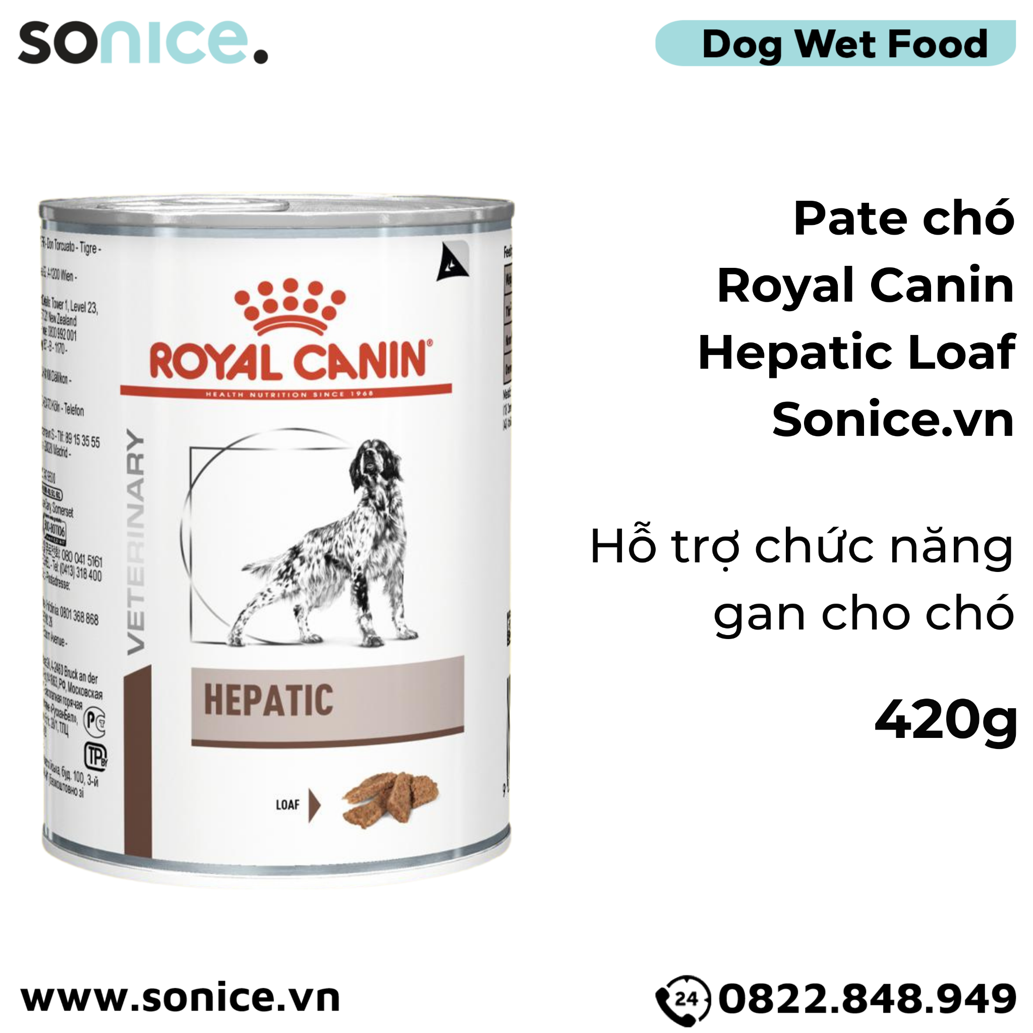 Pate chó Royal Canin Hepatic Loaf 420g - Hỗ trợ chức năng gan SONICE.