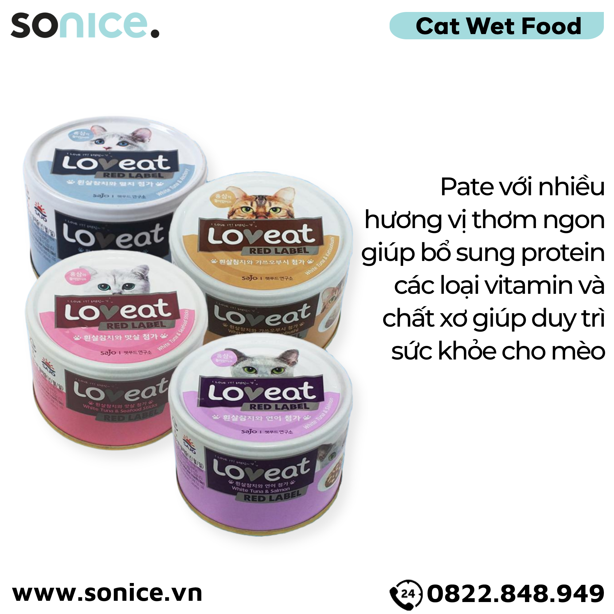 Combo Pate mèo LoveEat 160g Korea - 24 lon SONICE.