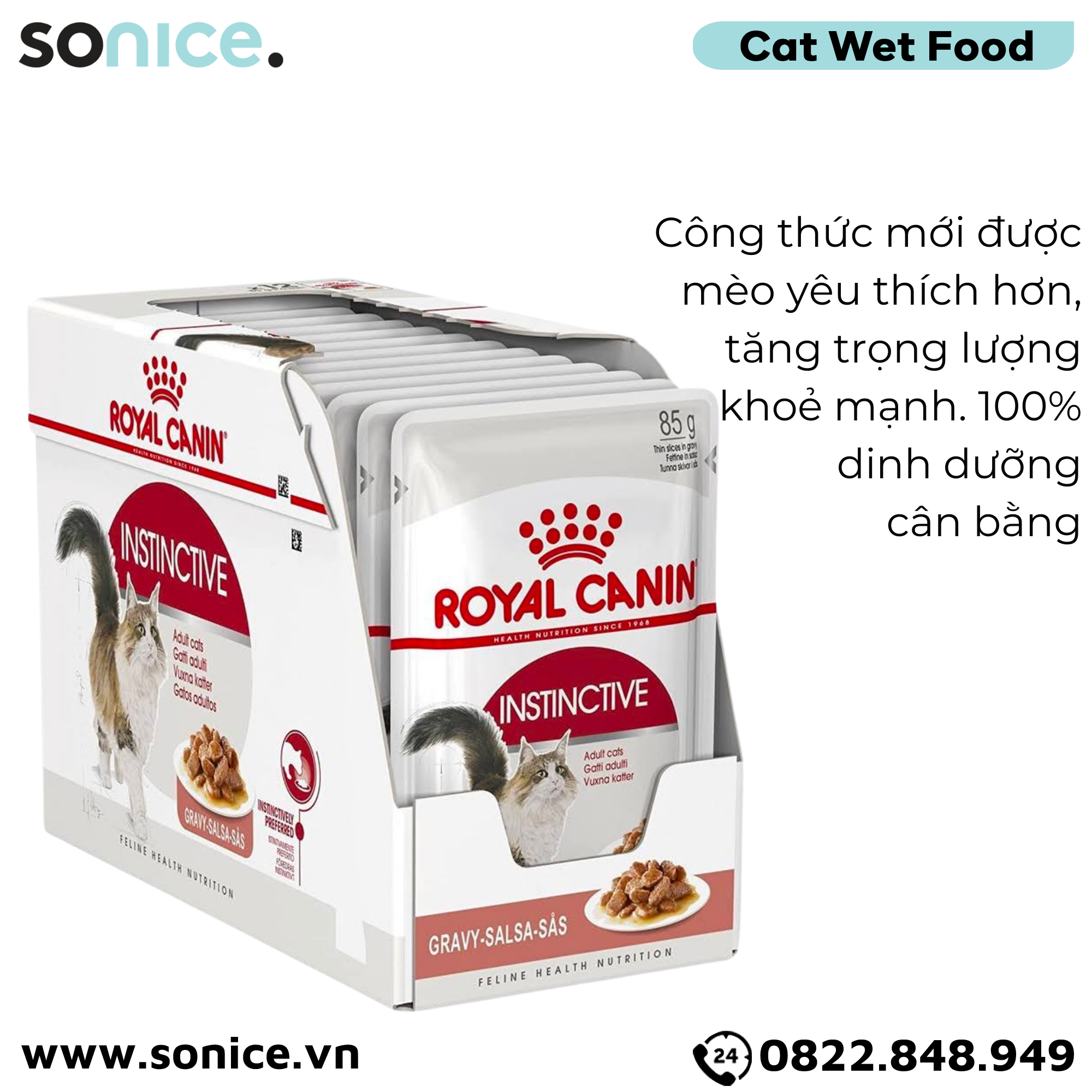 Pate mèo Royal Canin Instinctive Gravy 85g - Hộp 12 gói