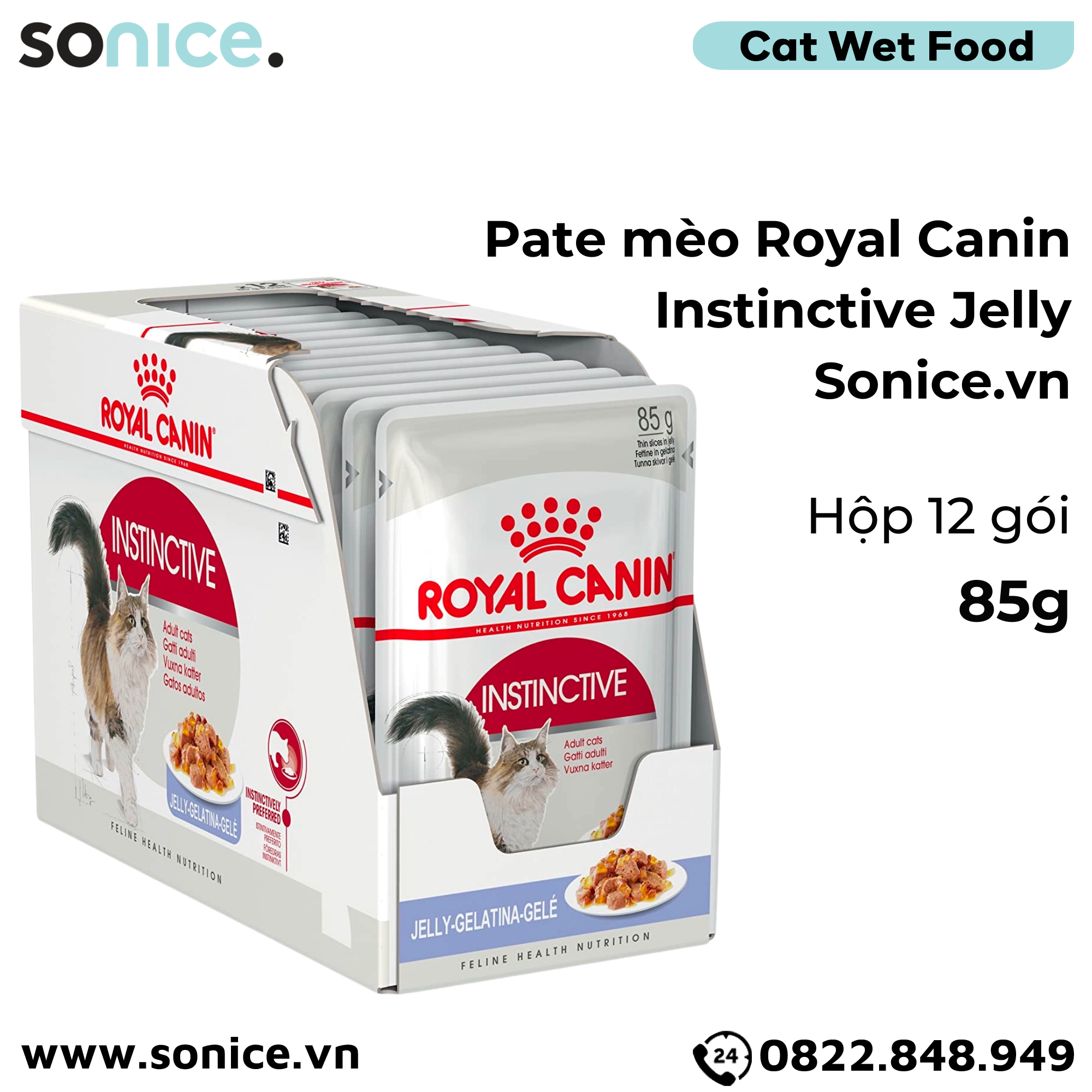 Pate mèo Royal Canin Instinctive Jelly 85g - Hộp 12 gói SONICE.