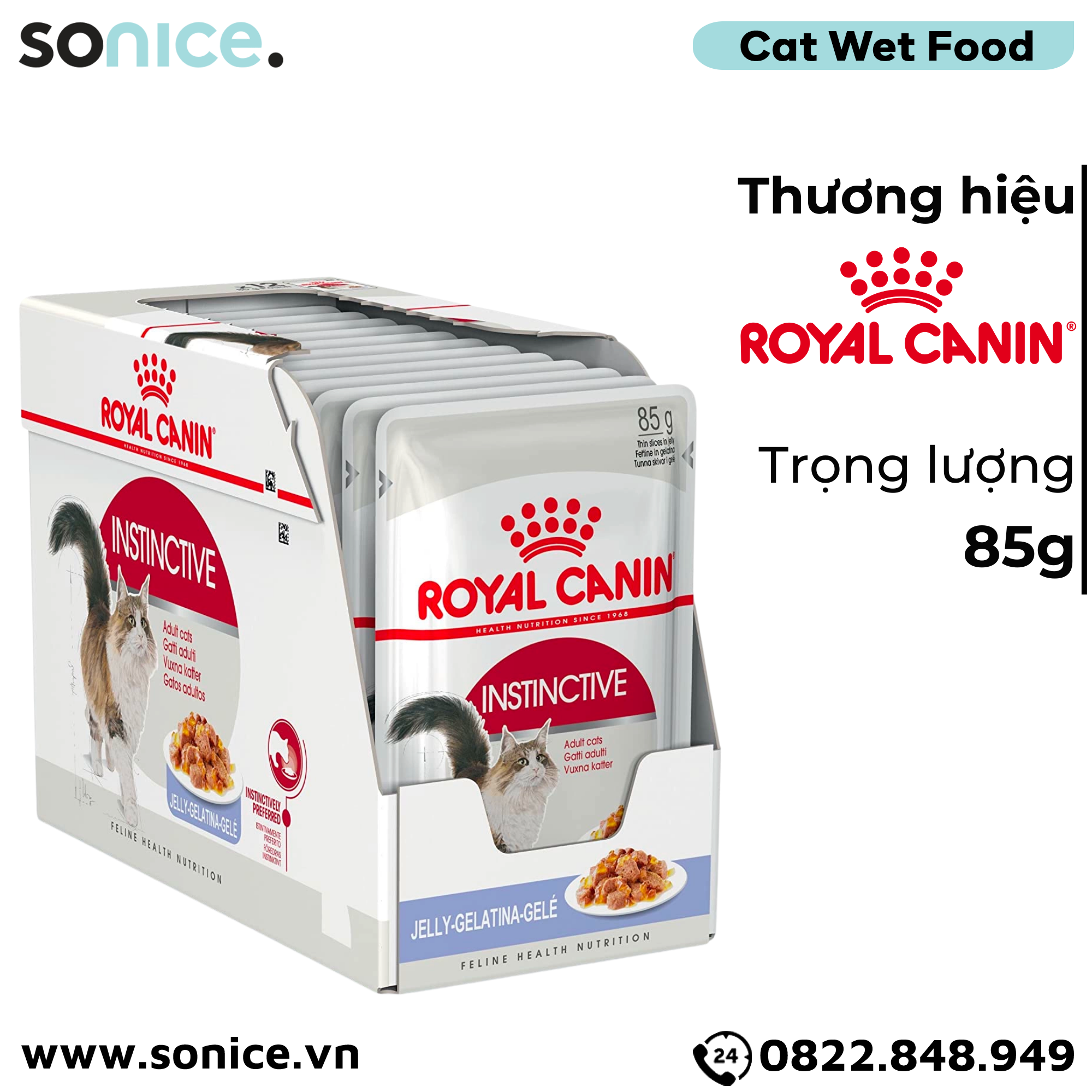 Pate mèo Royal Canin Instinctive Jelly 85g - Hộp 12 gói SONICE.