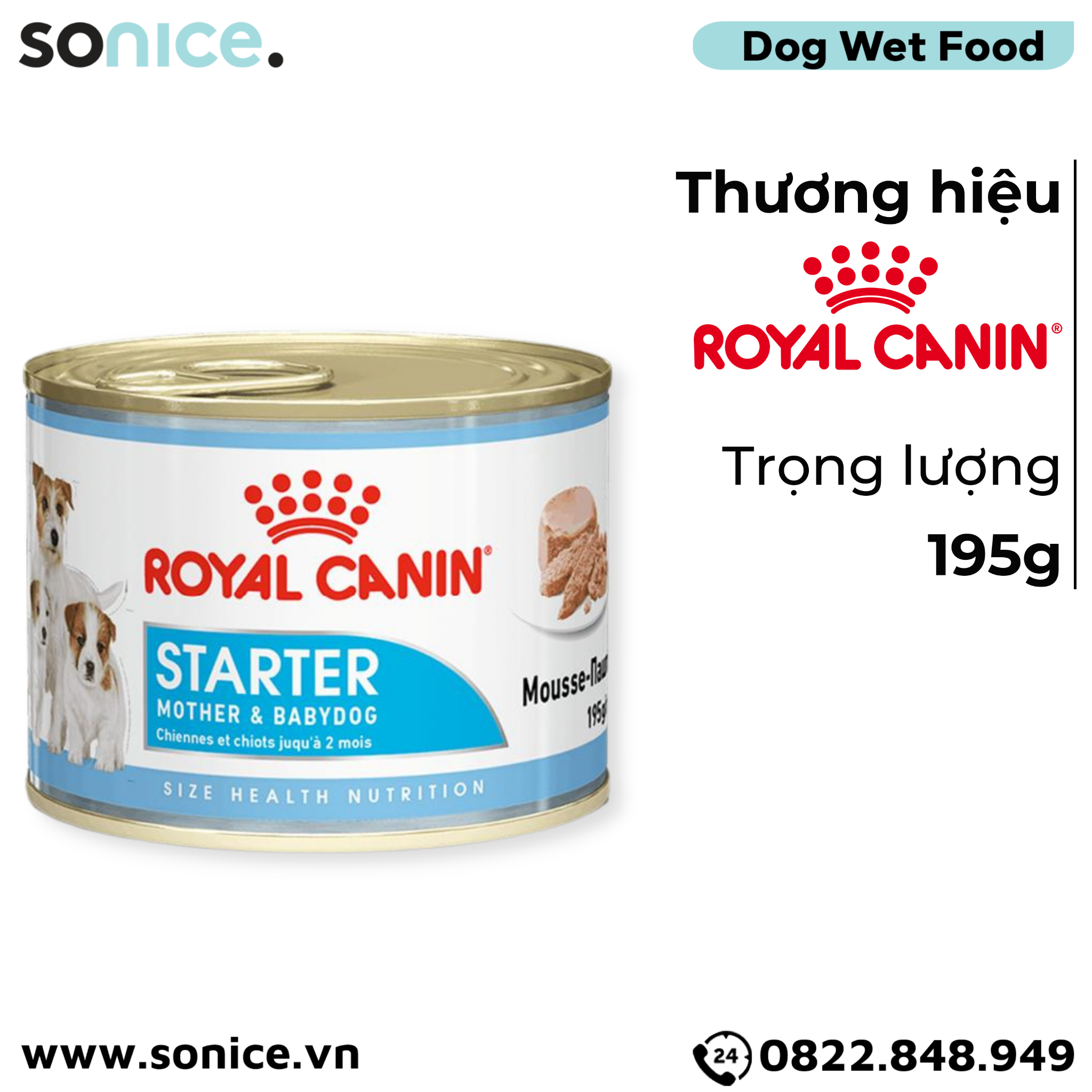 Pate chó Royal Canin Mini Starter Mother & BabyDog 195g - Chó mẹ mang thai & chó con < 2 tháng SONICE.