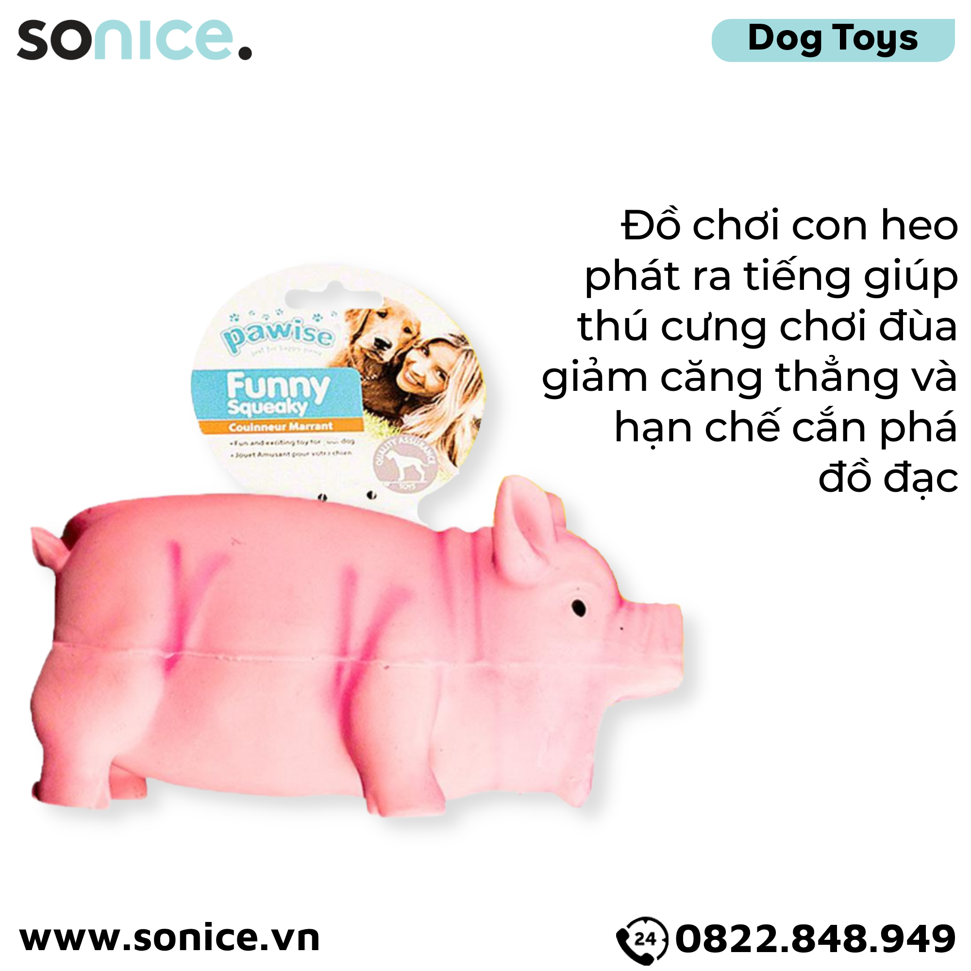 Đồ chơi con heo Pawise Funny Squeaky Toys - SONICE.