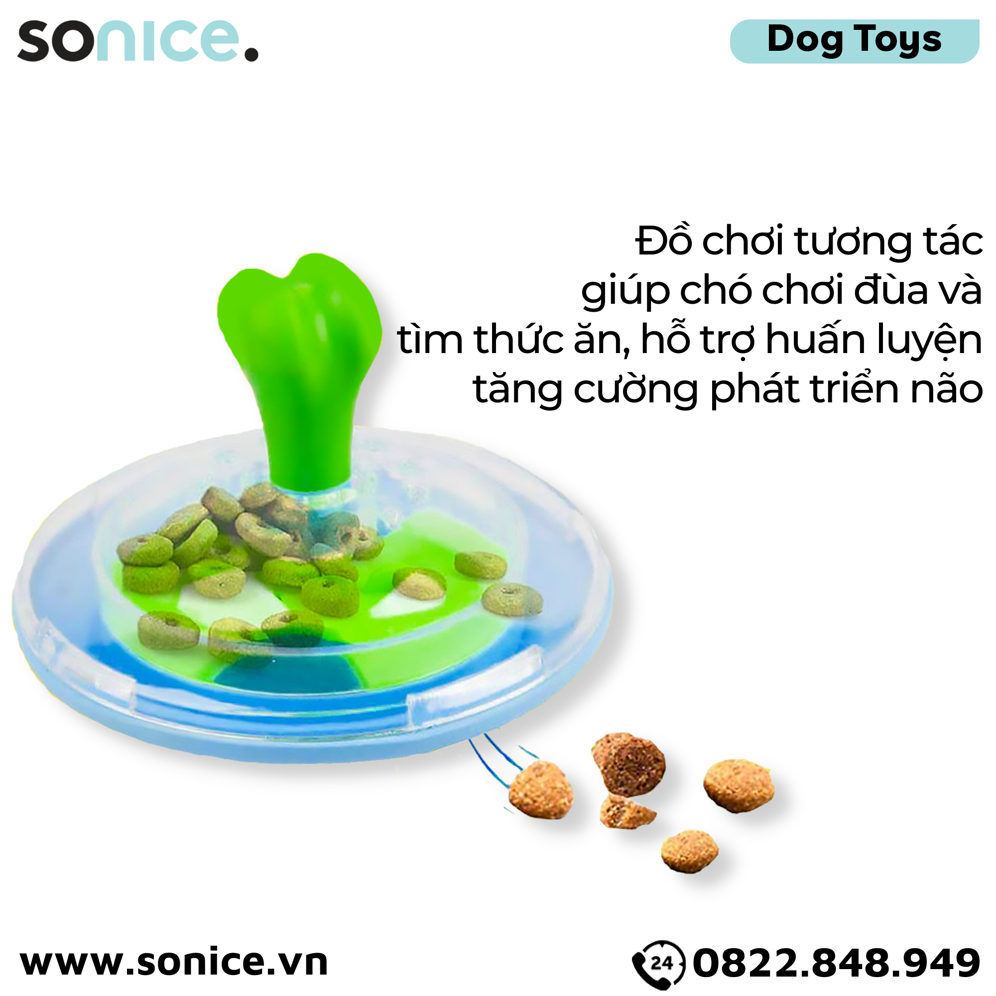 Đồ chơi Pawise Treat Spinner Toys - Chứa bánh thưởng, hỗ trợ huấn luyện SONICE.