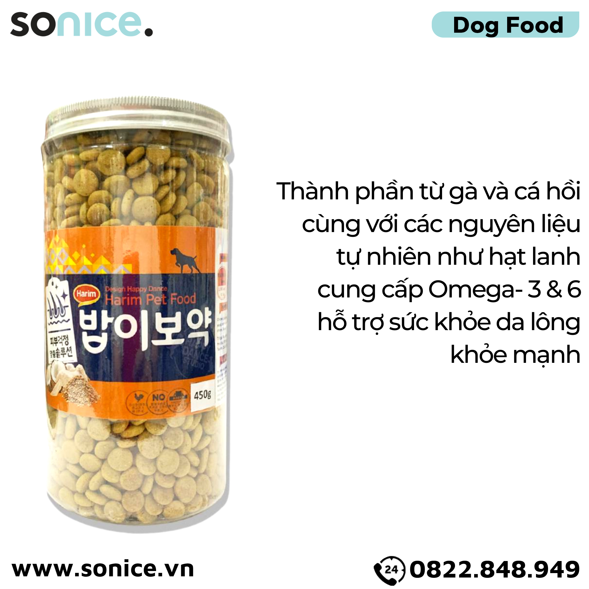  Thức ăn chó Petsmix Hair & Skincare Chicken 450g - Đẹp da lông SONICE. 