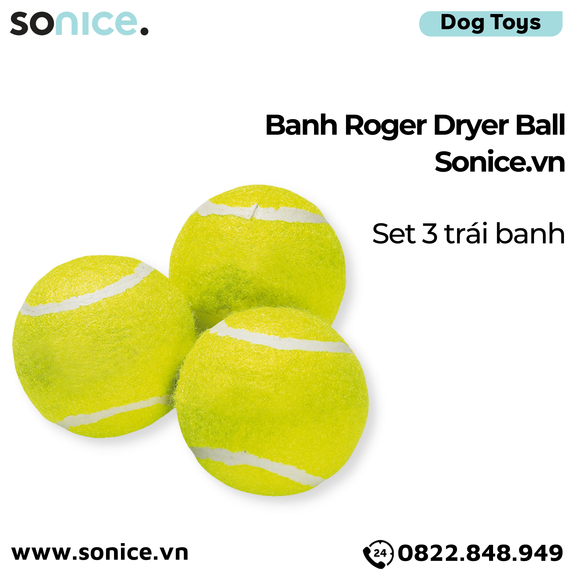  Banh Roger Dryer Ball - Set 3 trái SONICE. 