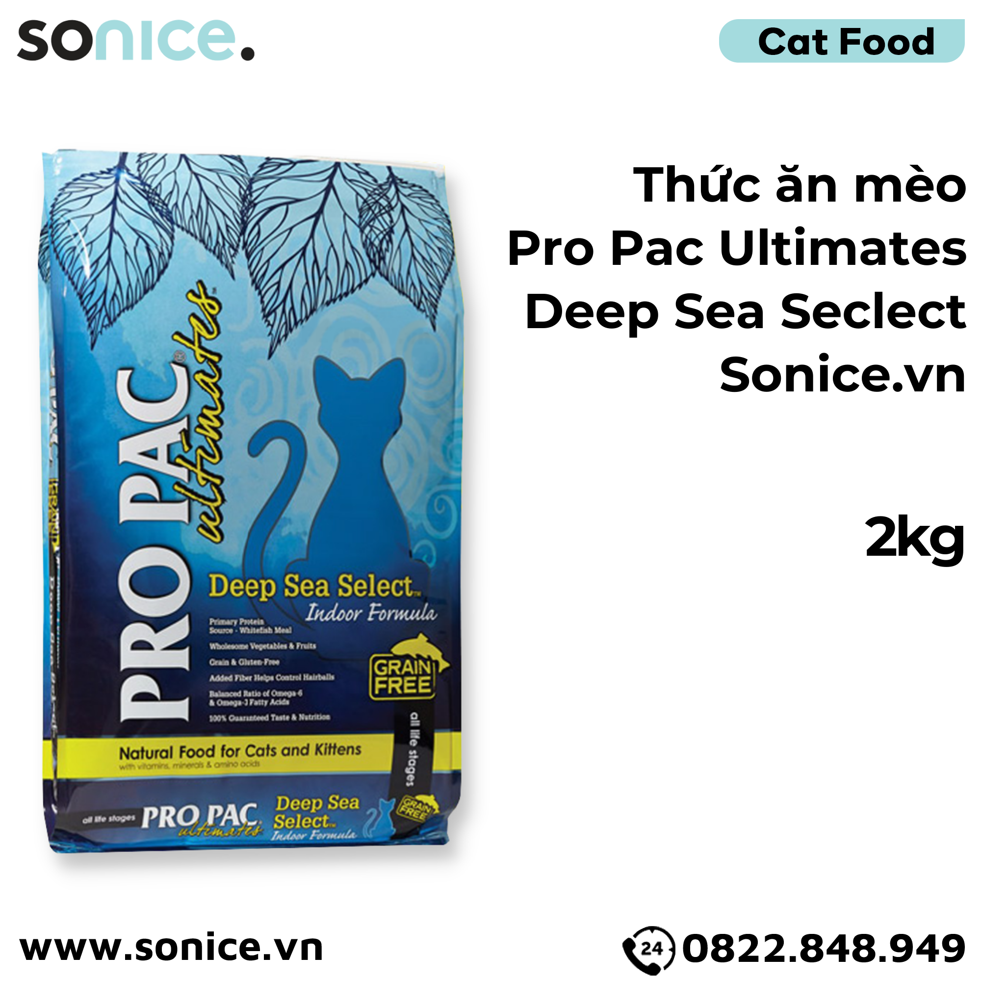 Thức ăn mèo Pro Pac Ultimates Deep Sea Seclect 2kg SONICE.