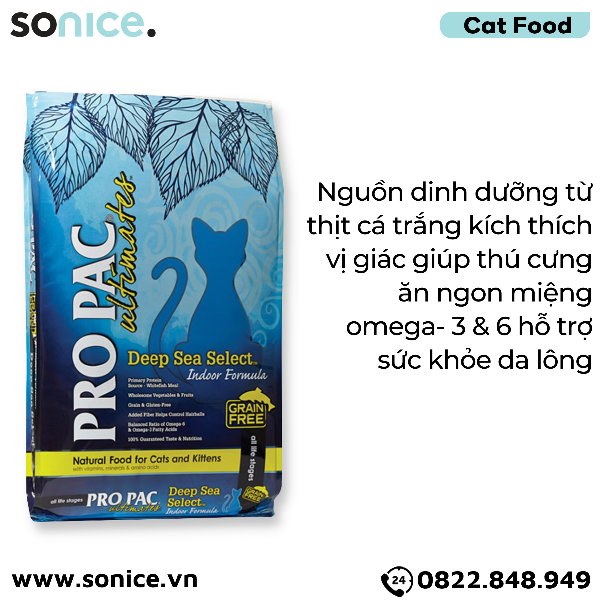Thức ăn mèo Pro Pac Ultimates Deep Sea Seclect 2kg SONICE.