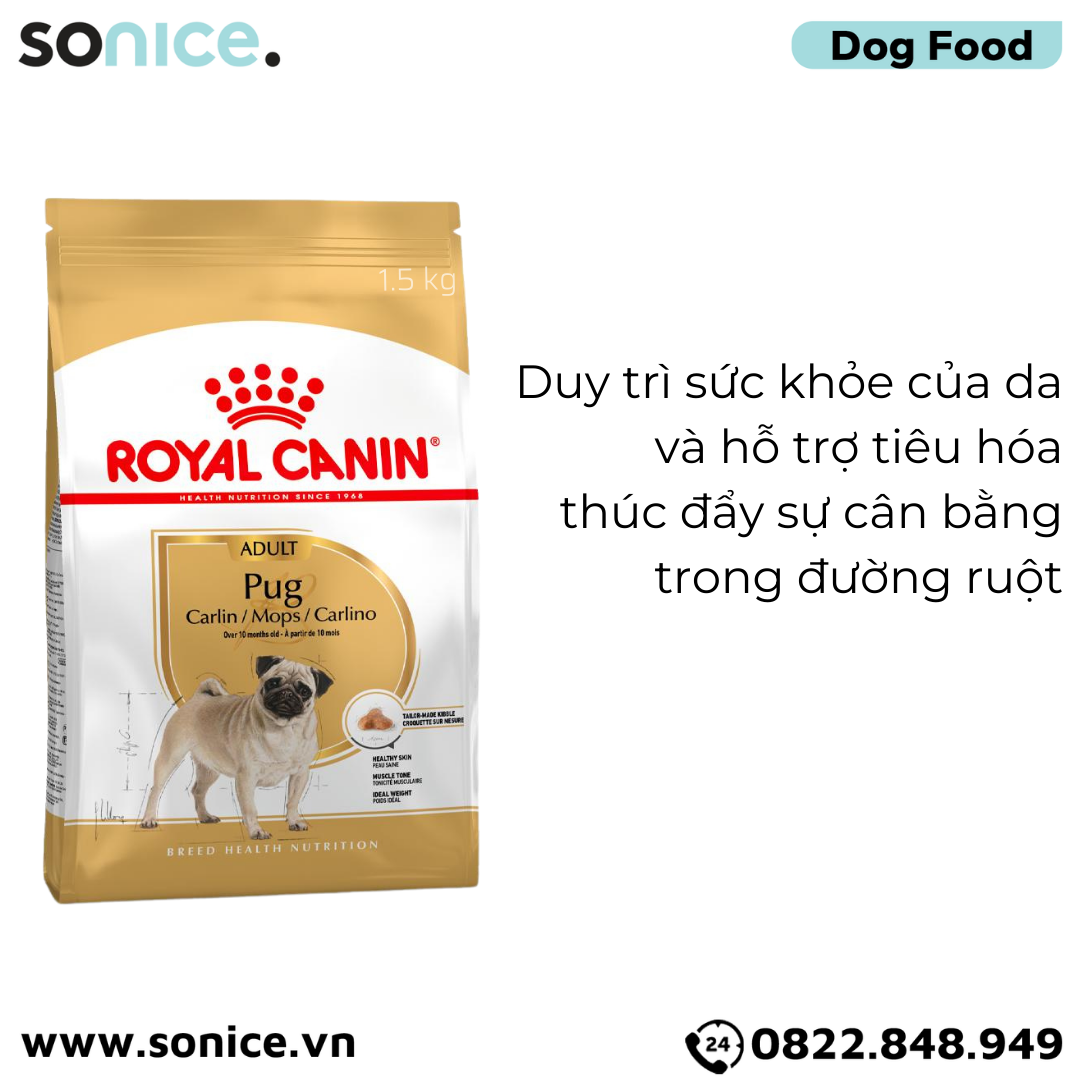 Thức ăn chó Royal Canin Pug Adult 1.5kg SONICE.