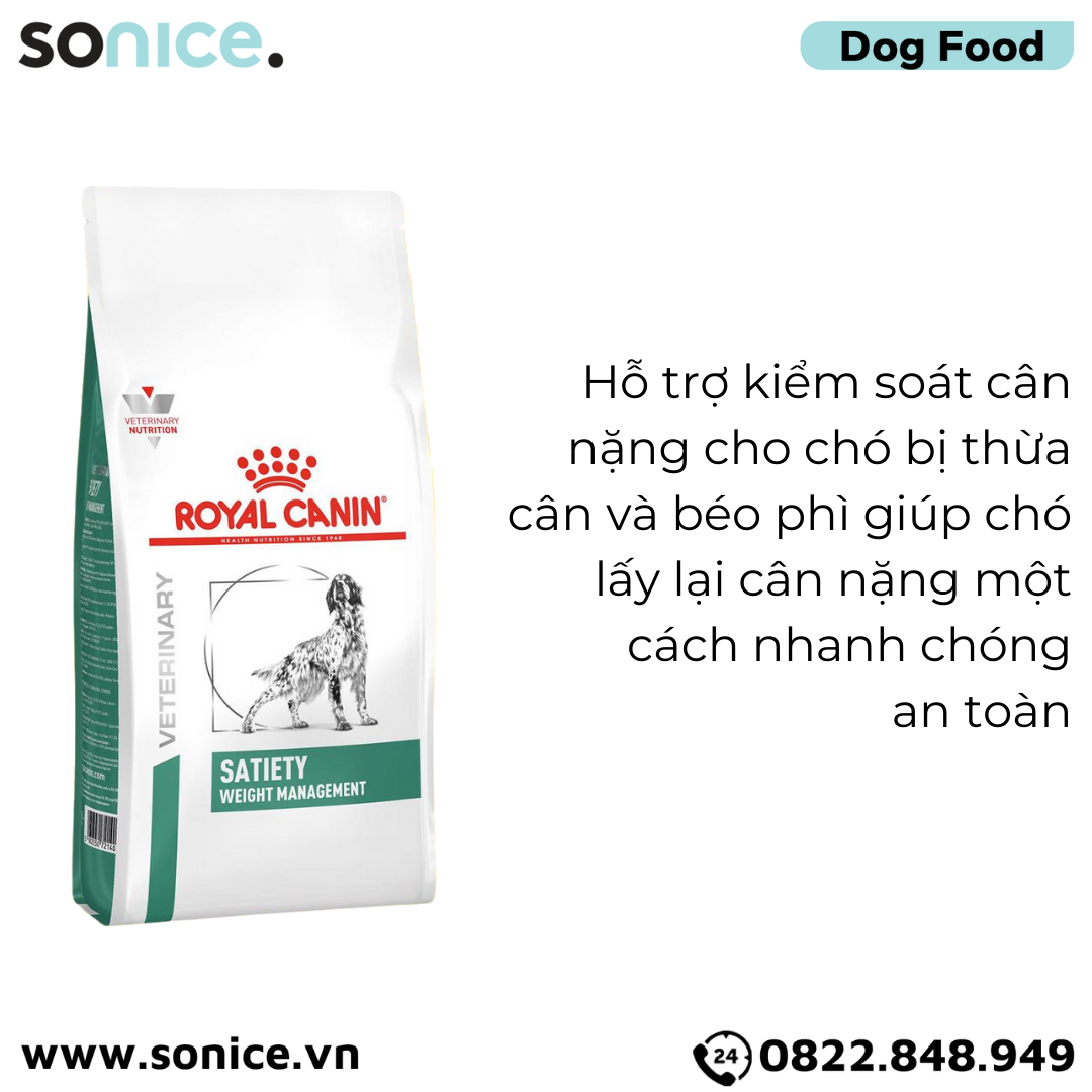 Thức ăn chó Royal Canin Satiety Weight Management 1.5kg - Hỗ trợ giảm cân SONICE.