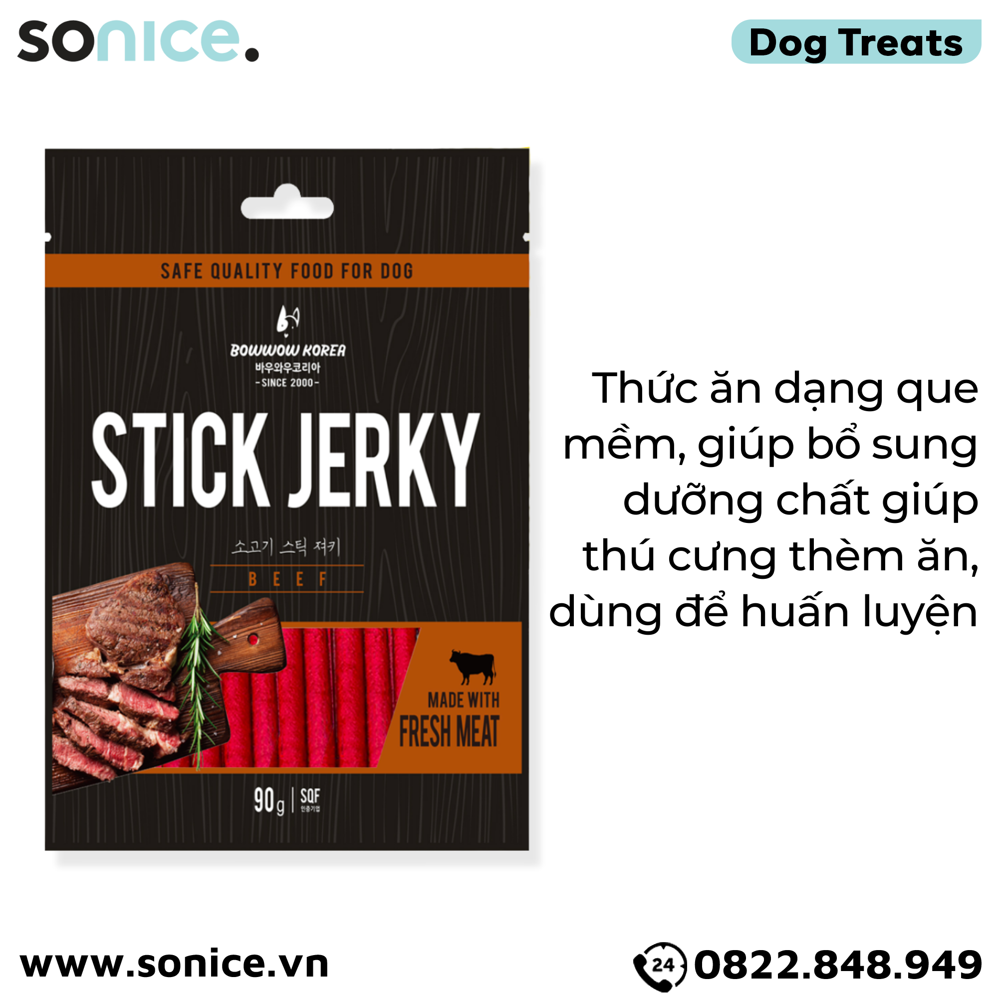 Snack Stick Jerky Beef 90g - thịt Bò SONICE