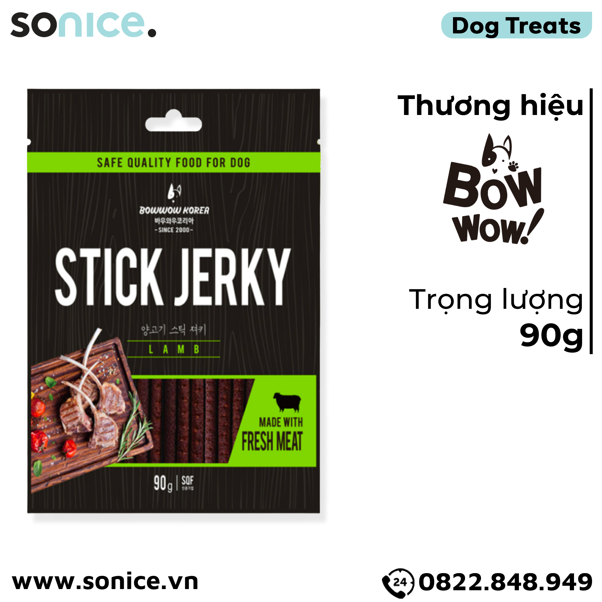Snack Stick Jerky Lamb 90g - thịt Cừu SONICE.