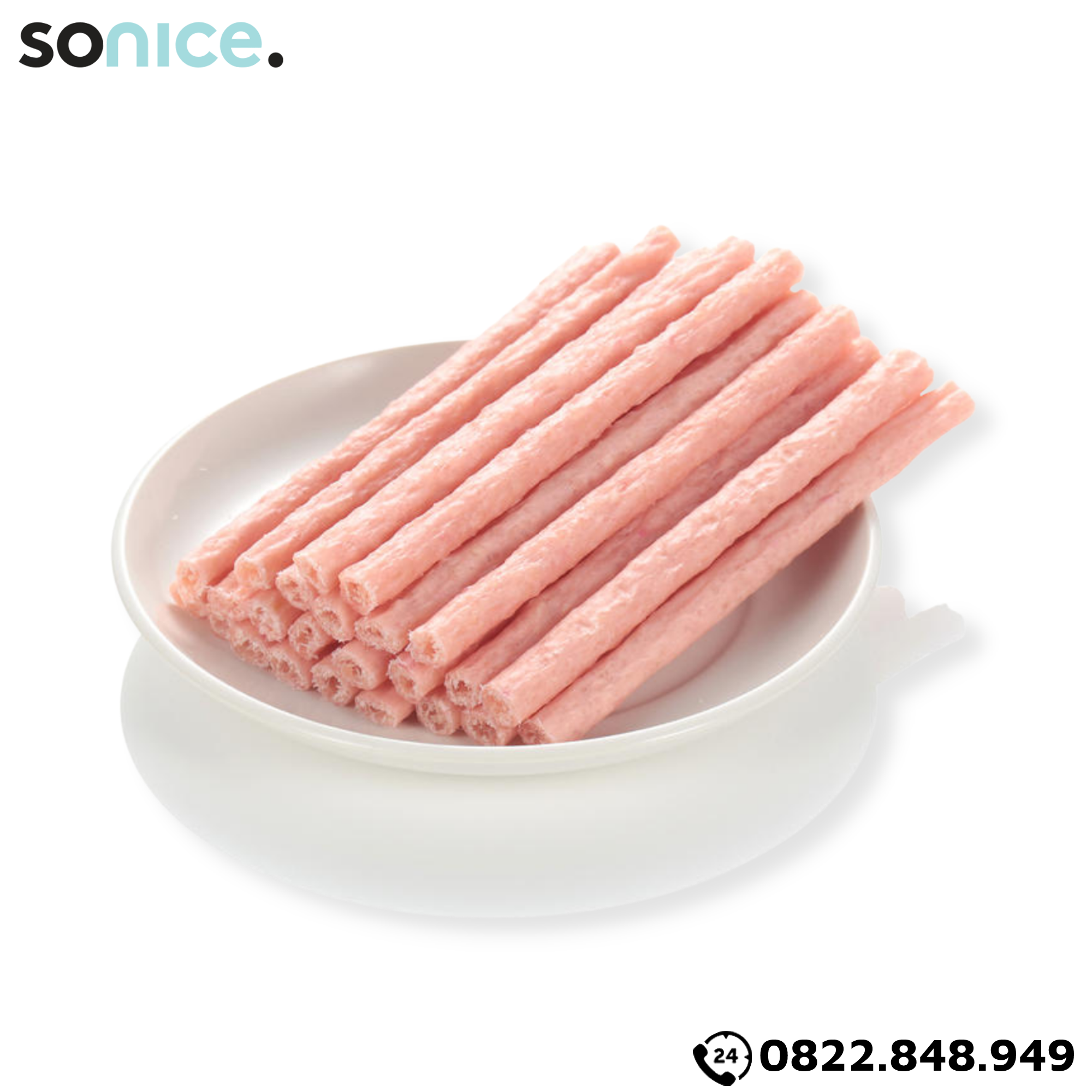 Treats Petsmix Collagen Strawberry Stick 40g - Vị dâu, bổ sung collagen SONICE.