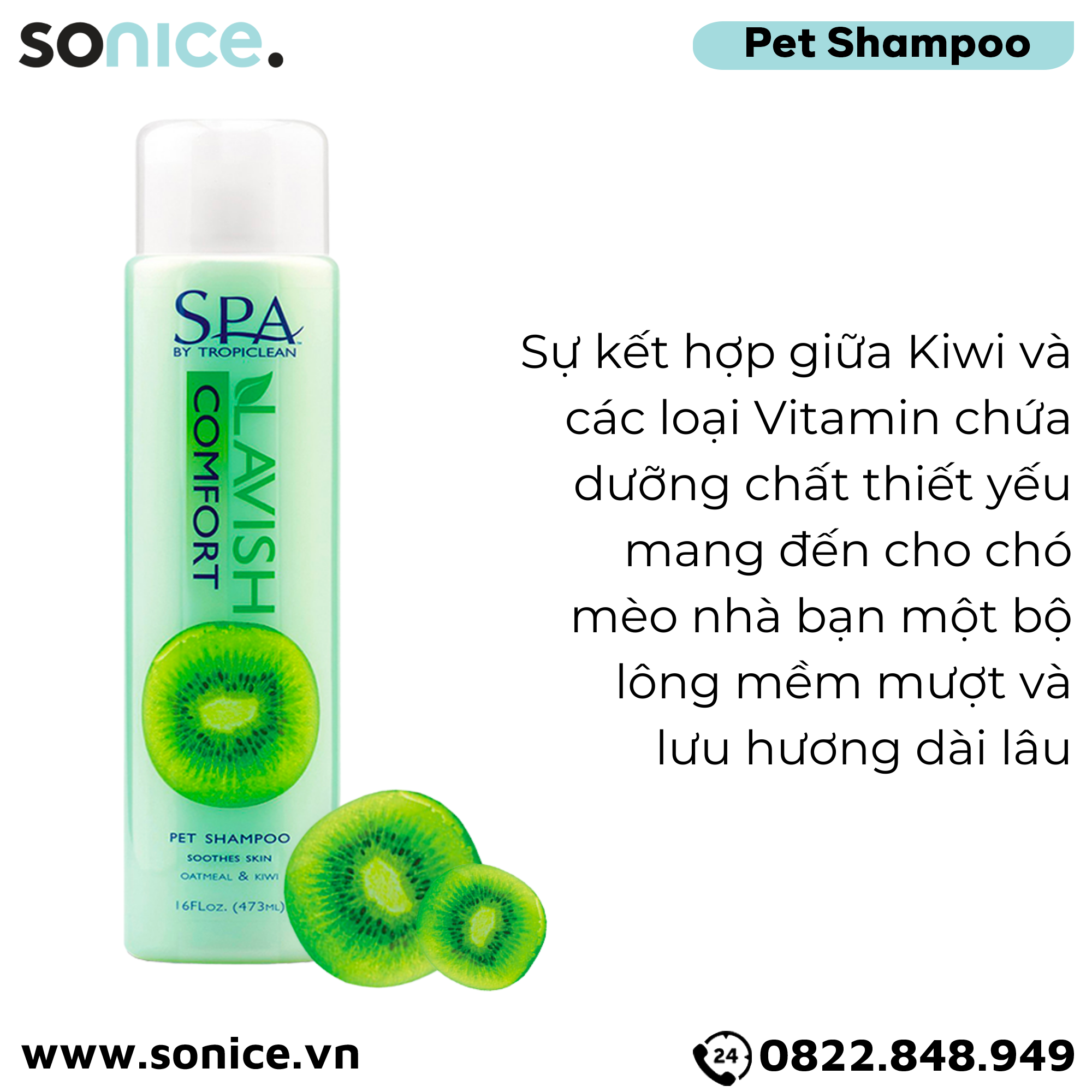Sữa tắm Spa Comfort Shampoo 473ml - Hương Kiwi SONICE.