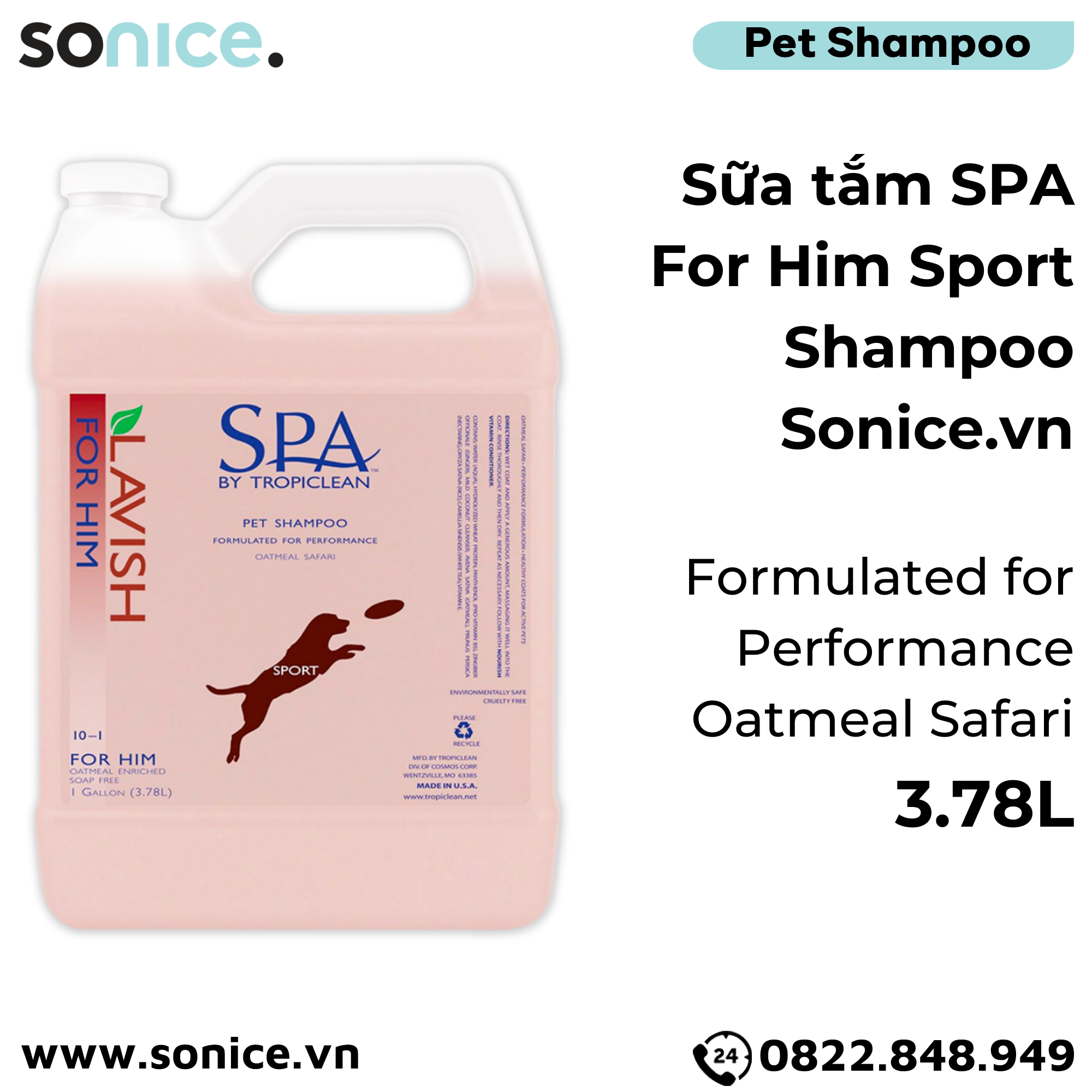 Sữa tắm Spa For Him Sport Shampoo 3.78L - Hương nam tính SONICE.