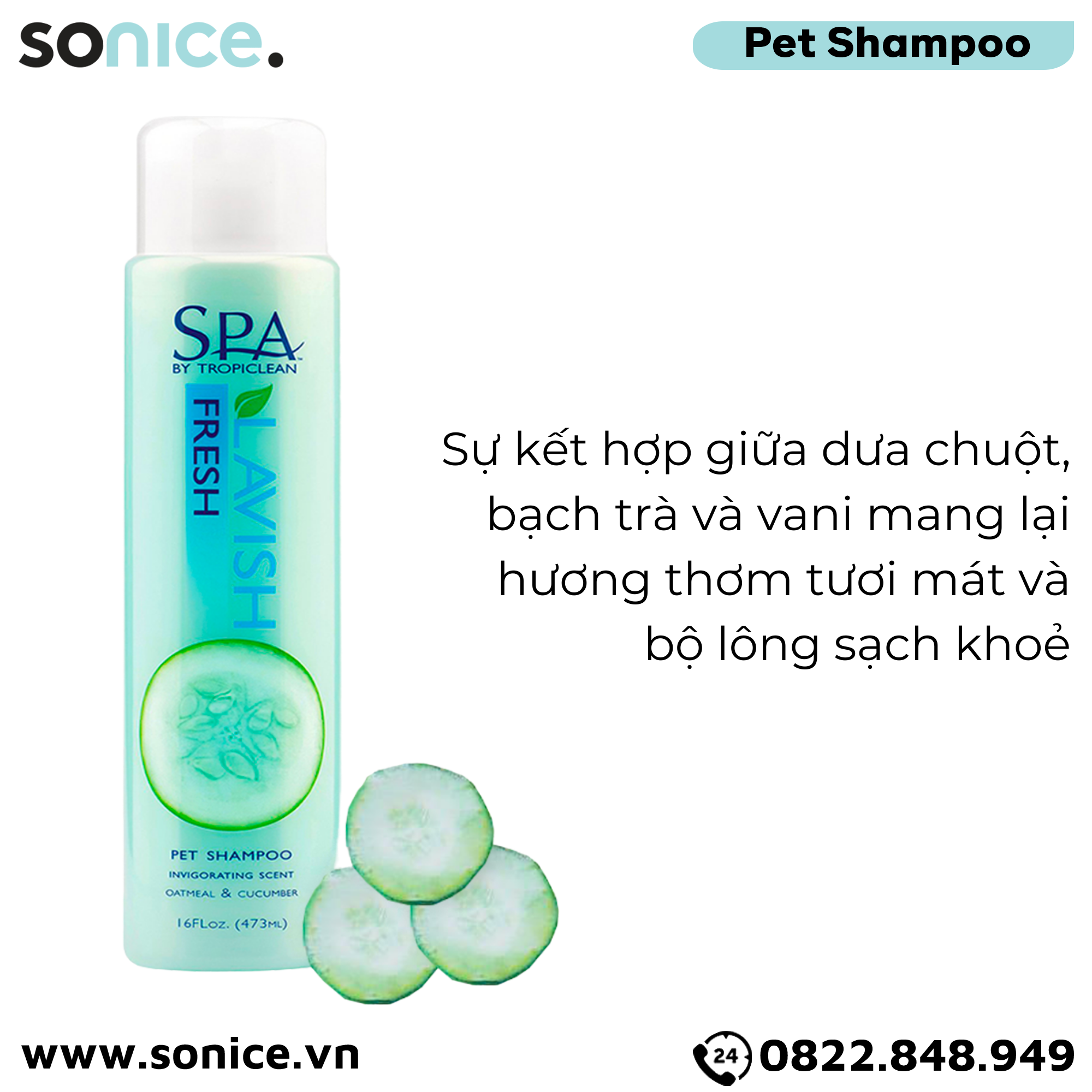 Sữa tắm Spa Fresh Shampoo 473ml - Hương Cucumber SONICE.