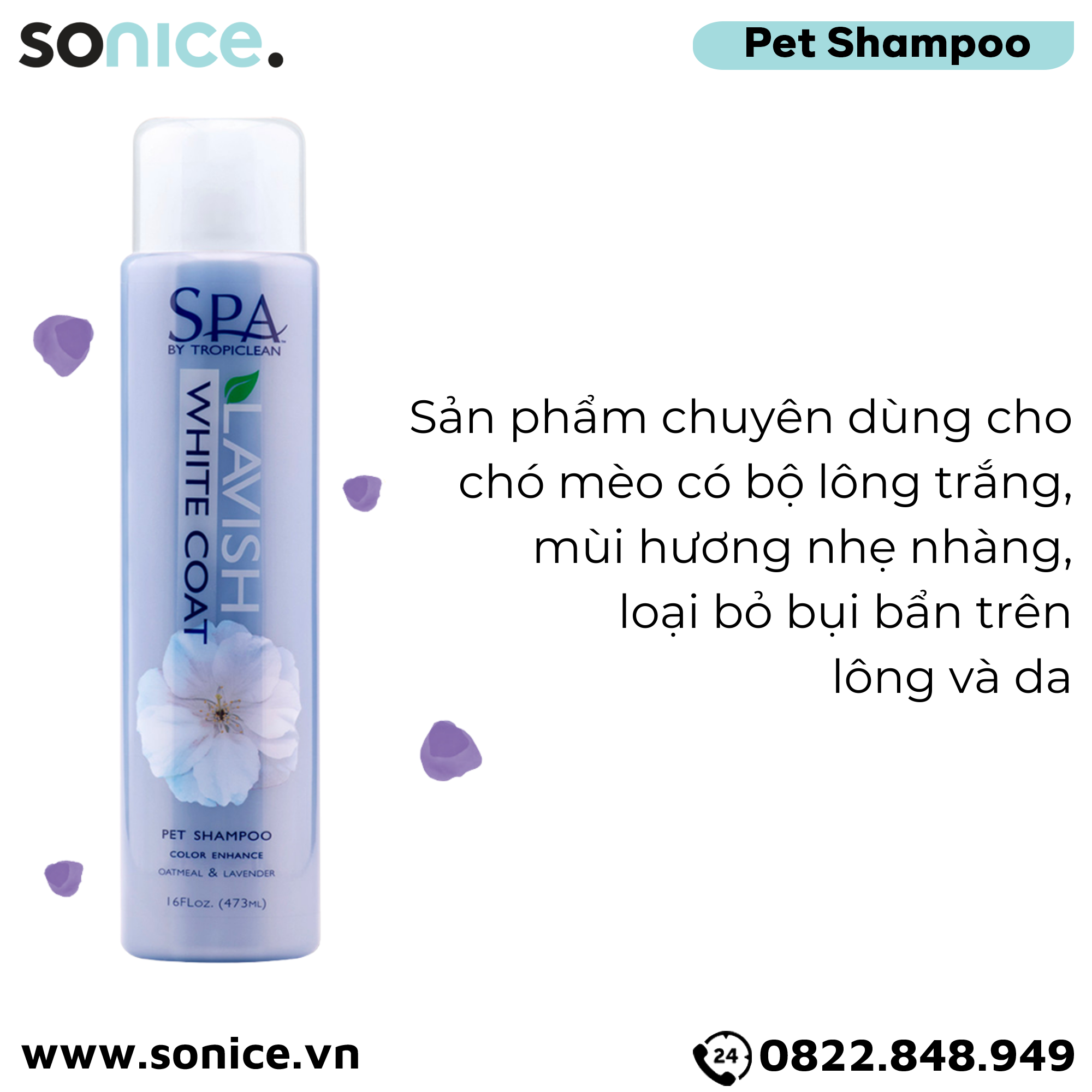 Sữa tắm Spa White Coat Shampoo 473ml - Hương Lavender SONICE.