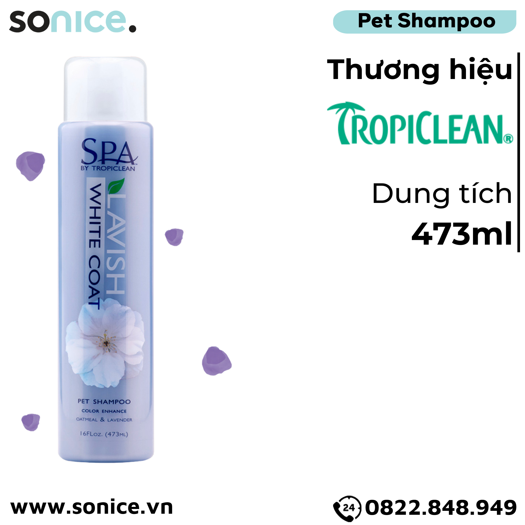 Sữa tắm Spa White Coat Shampoo 473ml - Hương Lavender SONICE.