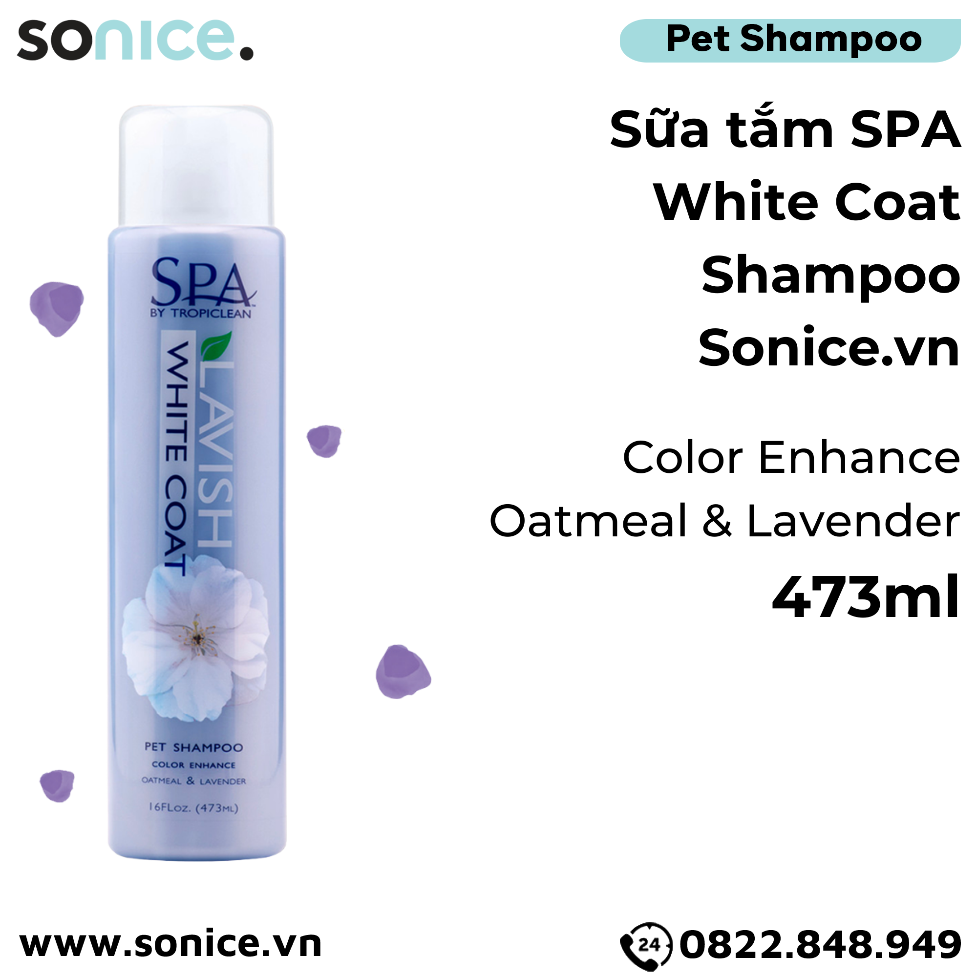 Sữa tắm Spa White Coat Shampoo 473ml - Hương Lavender SONICE.