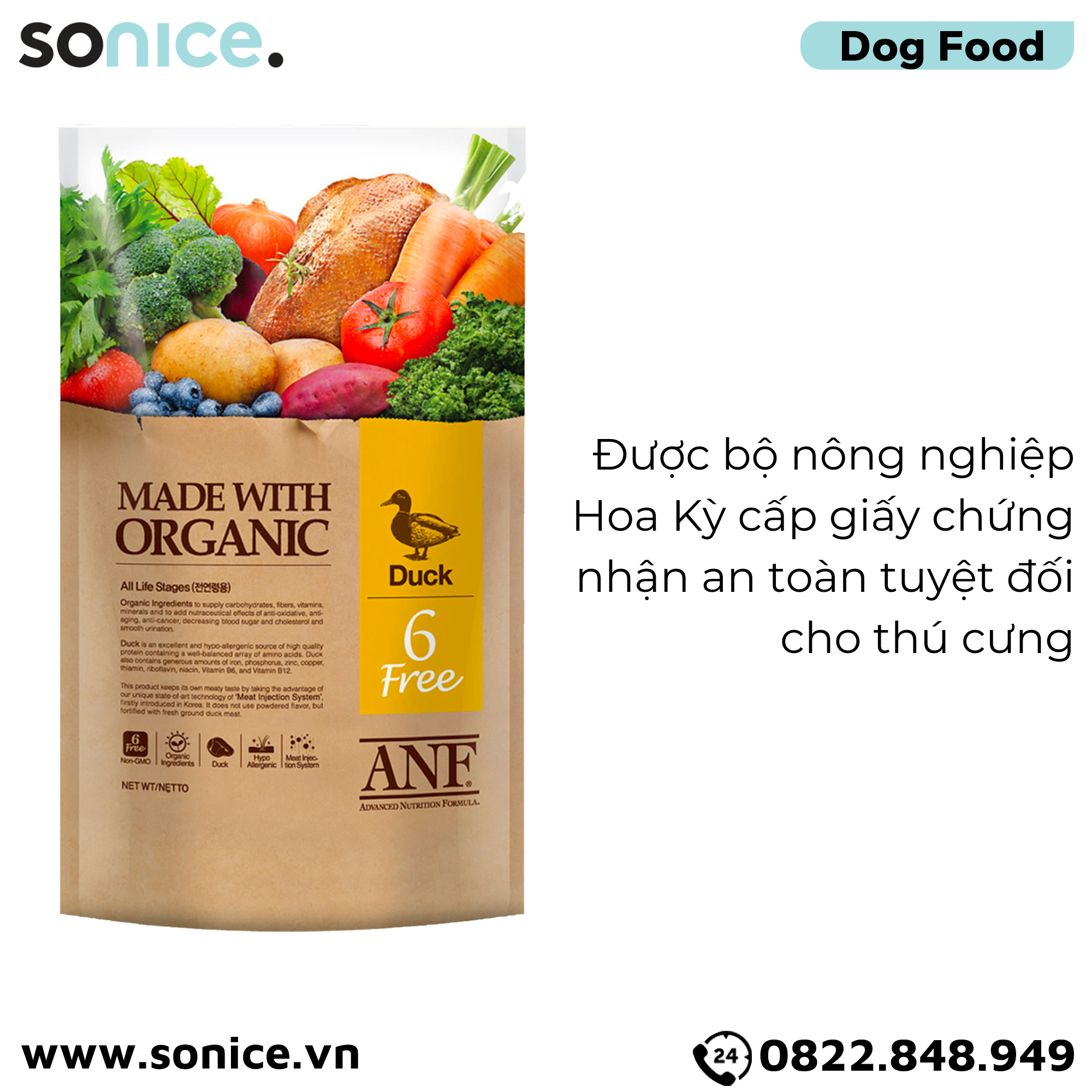 Thức ăn chó ANF vịt 2kg - Duck SONICE.