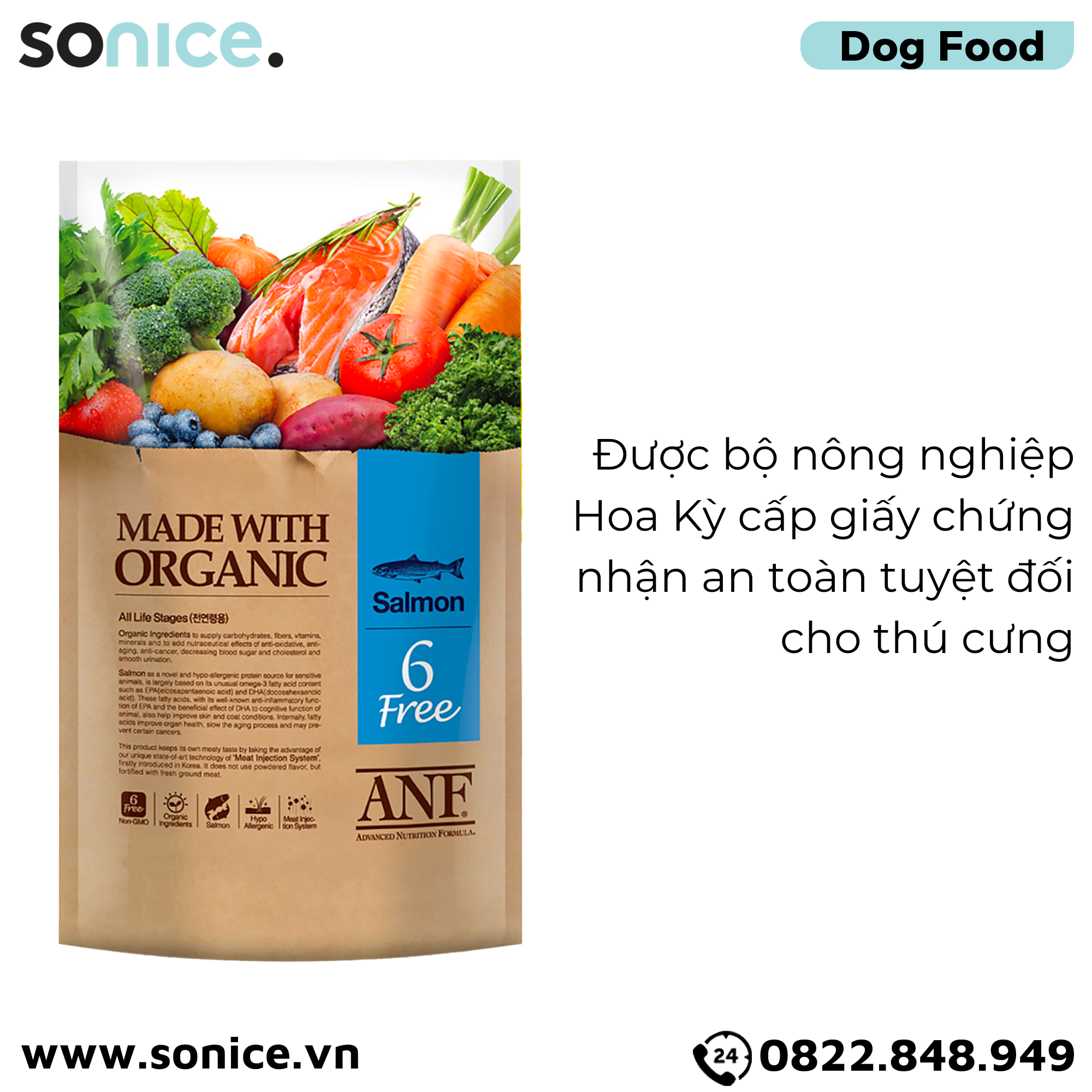 Thức ăn chó ANF Cá Hồi 2kg - Salmon SONICE.