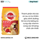  Thức ăn cho chó lớn PEDIGREE 9kg - vị Bò và Rau củ SONICE. 