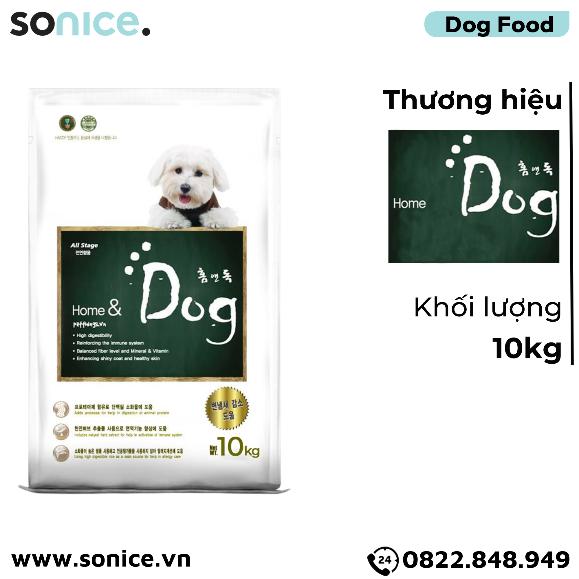 Thức ăn chó Home Dog 10kg - nhập Hàn Quốc SONICE.