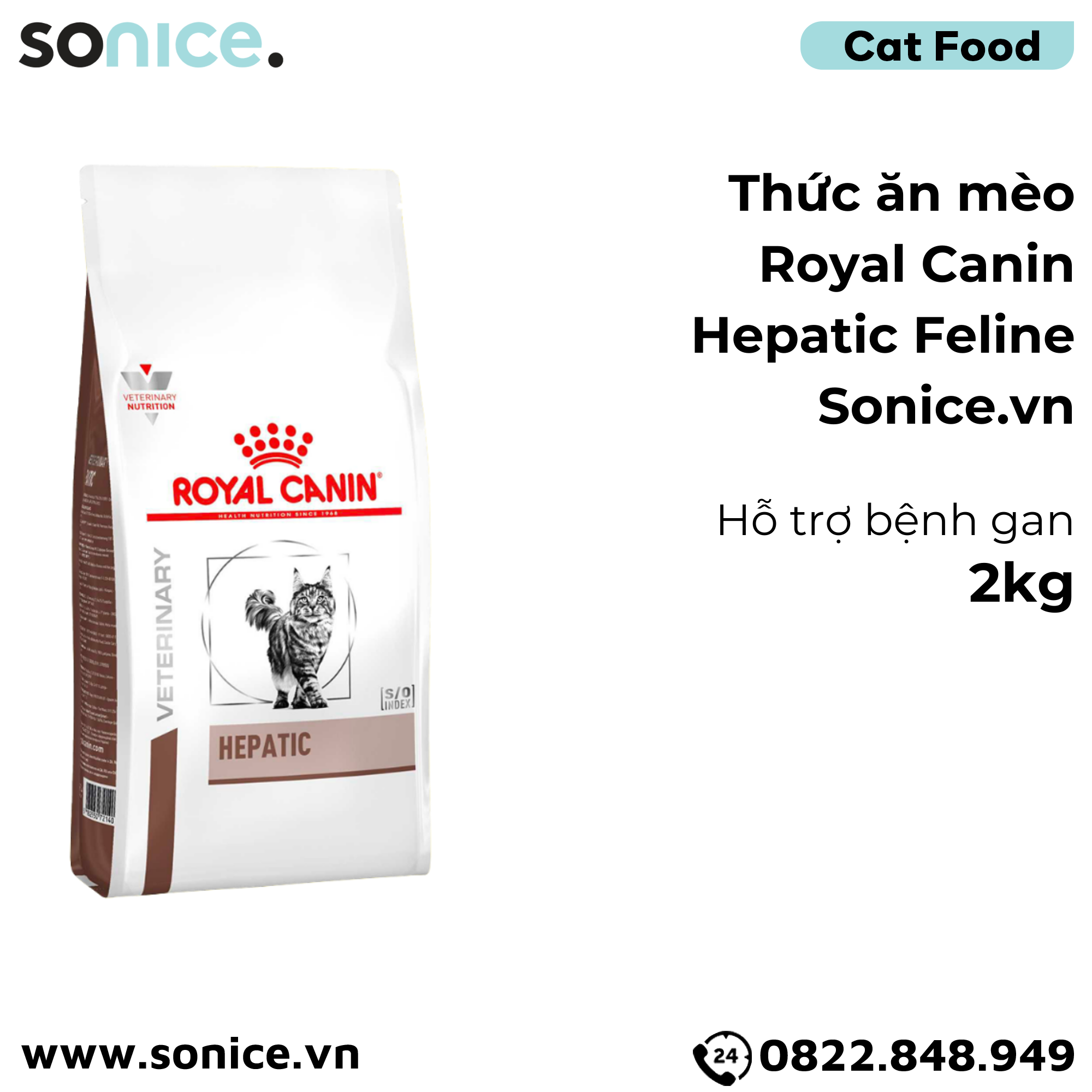 Thức ăn mèo Royal Canin Hepatic Feline 2kg - Hỗ trợ bệnh gan SONICE.