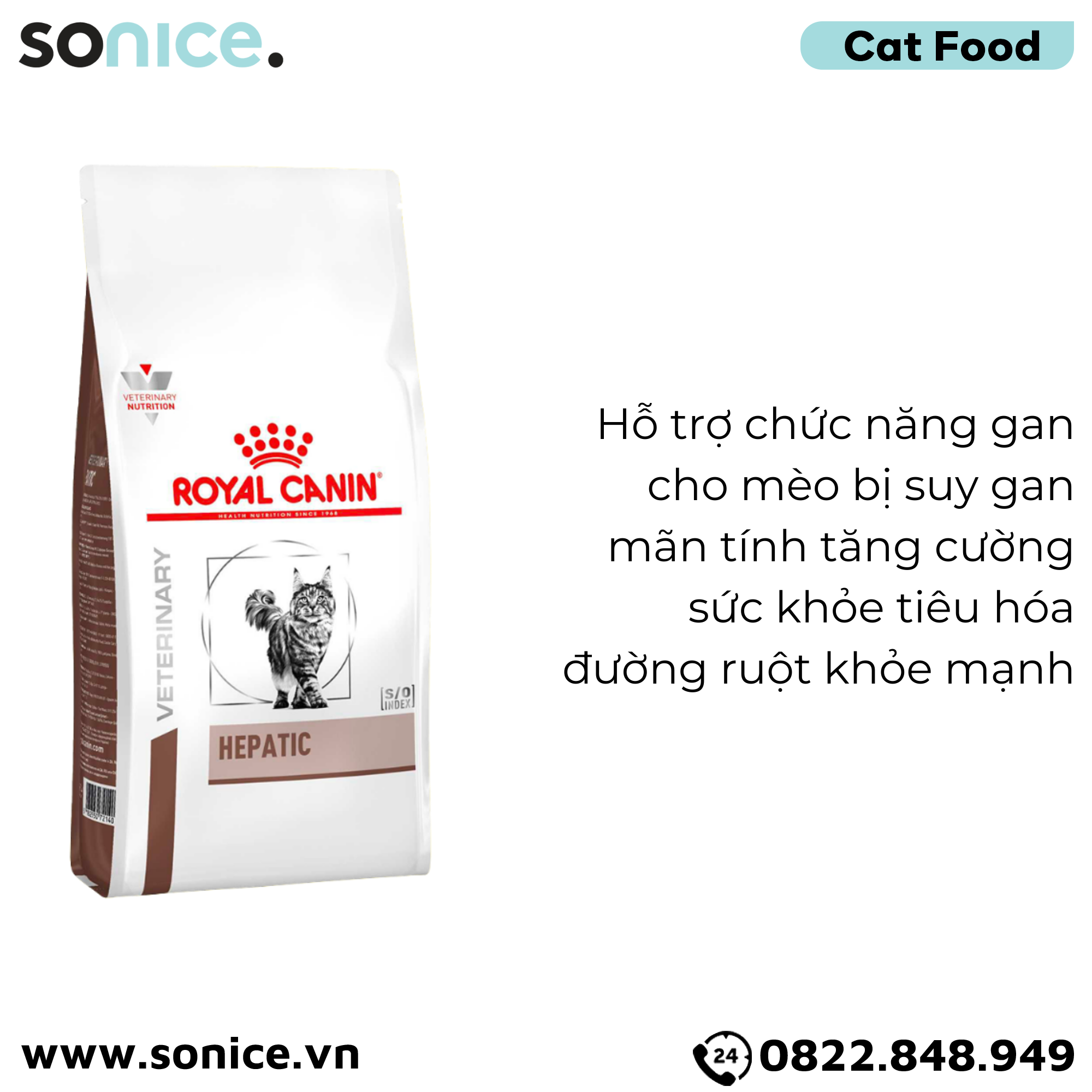Thức ăn mèo Royal Canin Hepatic Feline 2kg - Hỗ trợ bệnh gan SONICE.