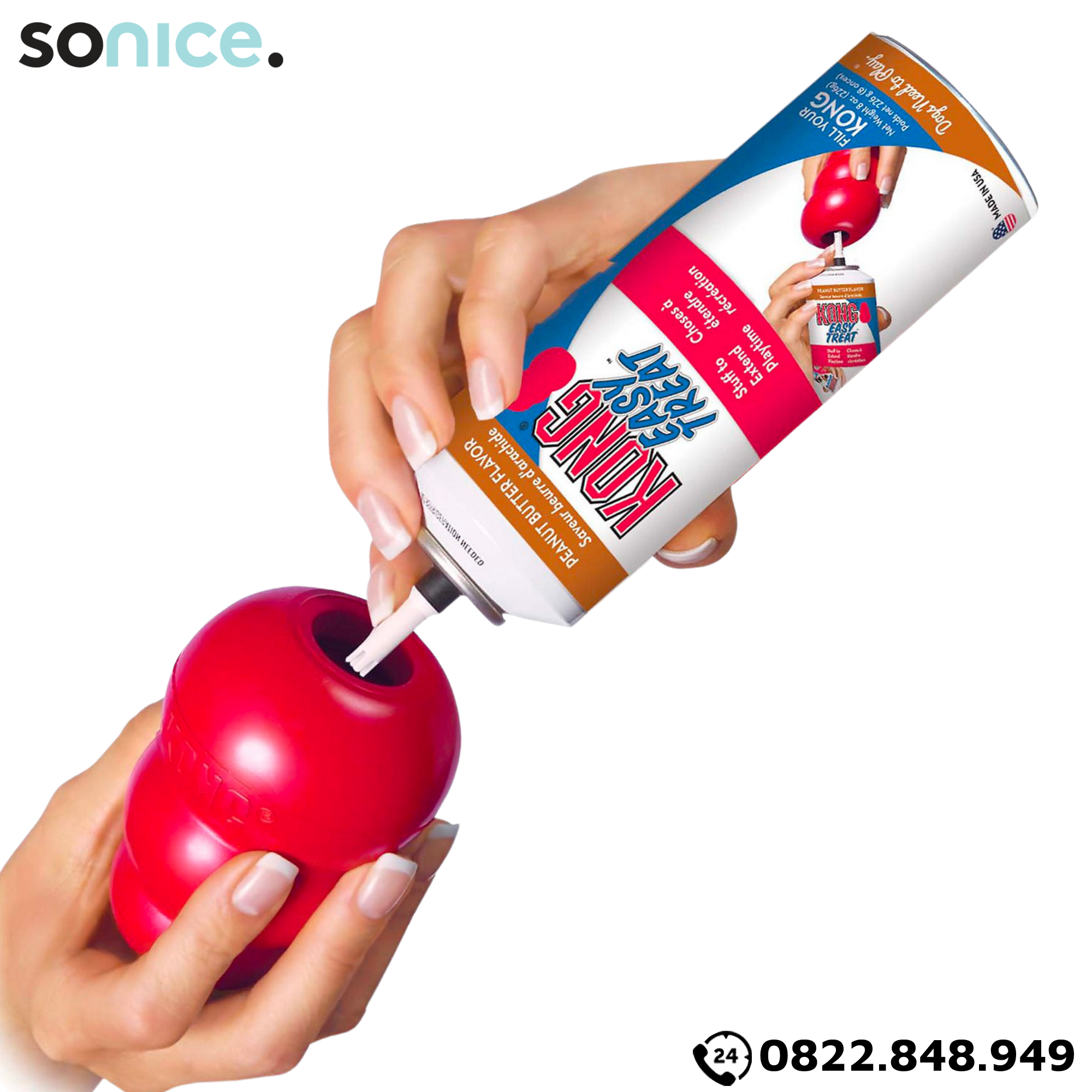 Treat Kong Stuff Easy Peanut Butter 226g - dạng gel vị bơ đậu phộng, kết hợp cùng đồ chơi KONG SONICE.