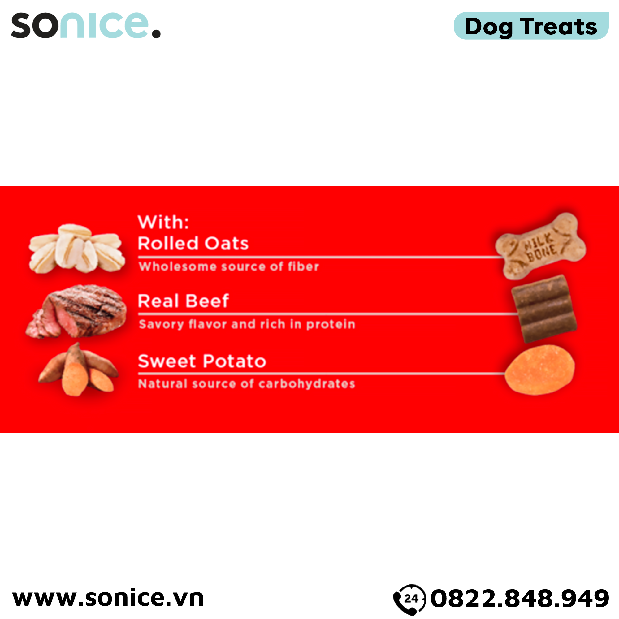 Treat Milk-Bone Trail Mix Beef & Potato 567g - bánh thưởng thịt bò khoai tây SONICE.
