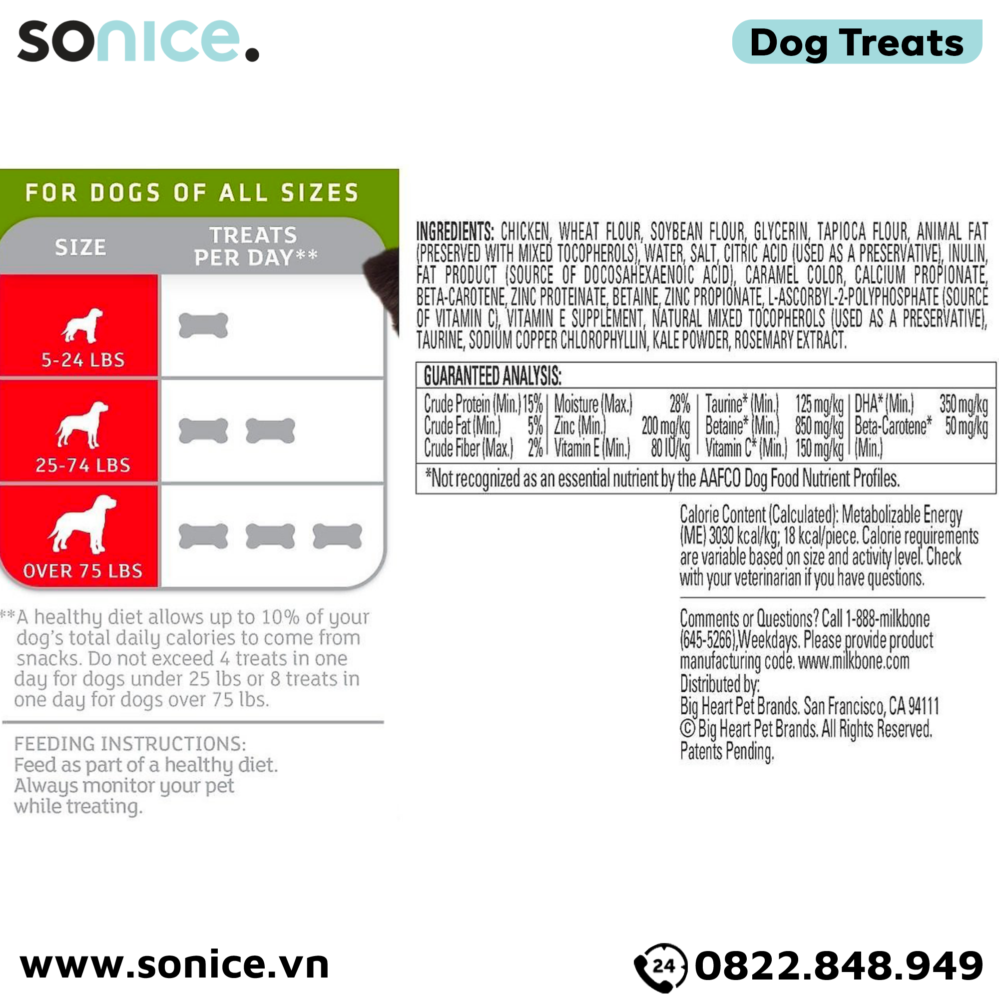 Vitamin Treats Milk-Bone Total Wellness 75 viên - 425g - bổ sung dinh dưỡng hằng ngày, tốt cho tim mạch SONICE.