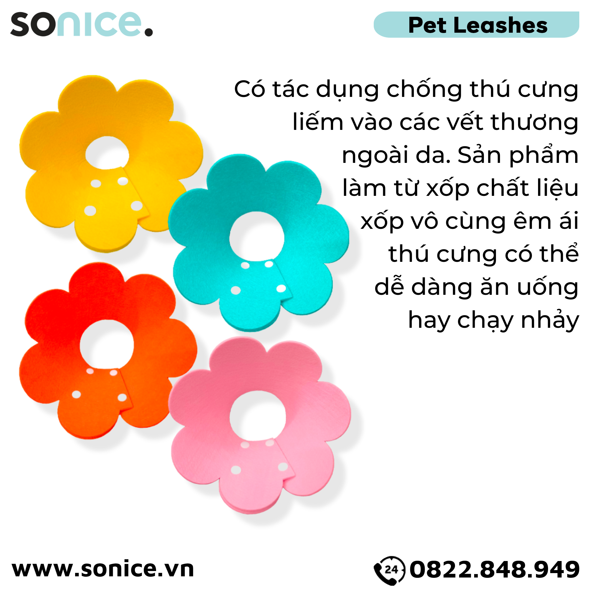  Vòng cổ chống liếm thú cưng SONICE Flower Protection Cover SONICE. 