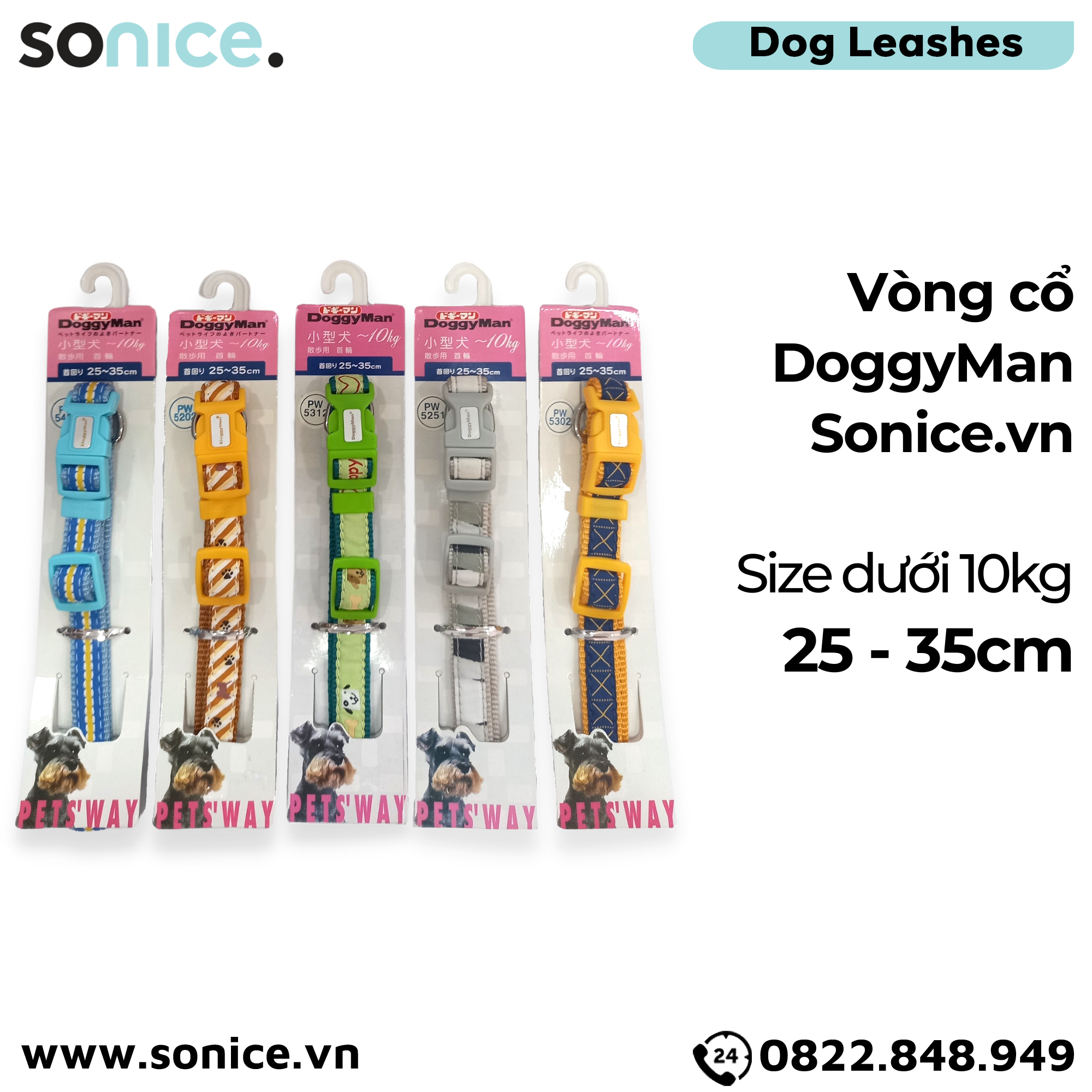  Vòng cổ DoggyMan size 25-35cm dưới 10kg SONICE. 