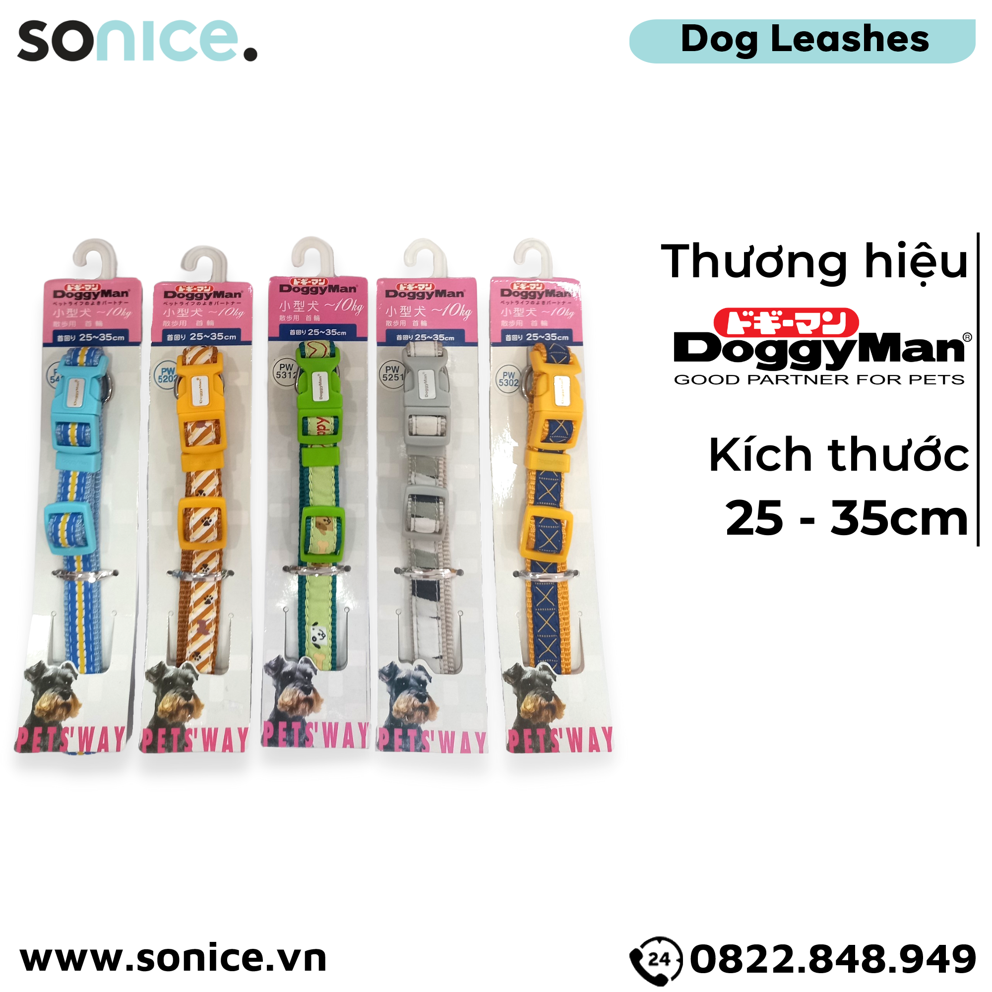  Vòng cổ DoggyMan size 25-35cm dưới 10kg SONICE. 